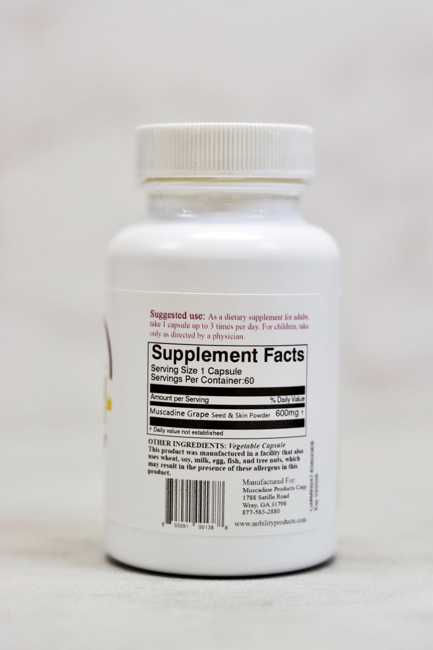 NOBILITY Muscadine Seed & Skin Blend Capsules, 60 Capsules