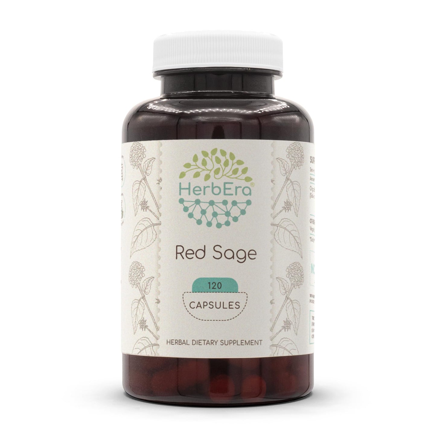 HerbEra Red Sage 1000 mg Dried Root Capsules, 120 Count