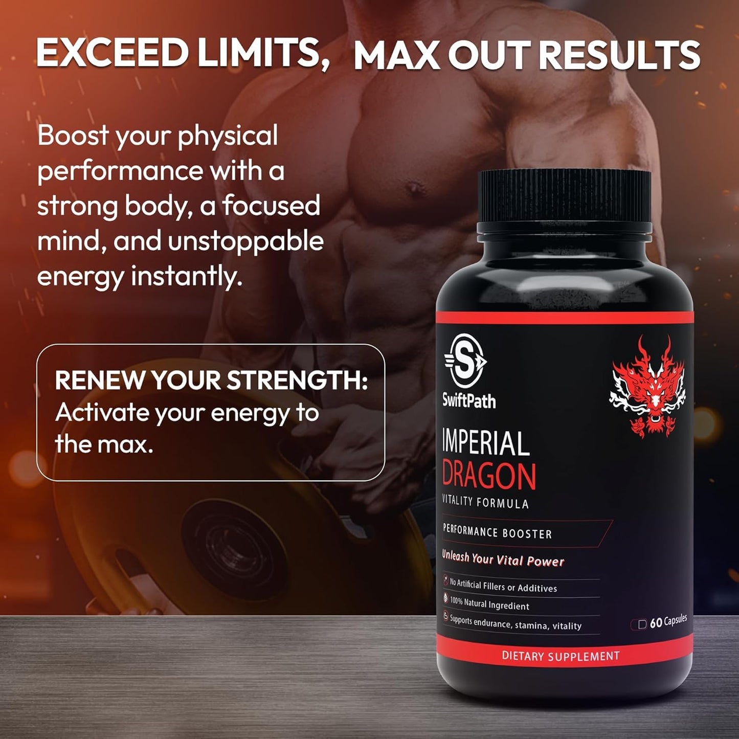 Swift Path Venture Imperial Dragon Daily Vitality Support for Men 60 Capsules
