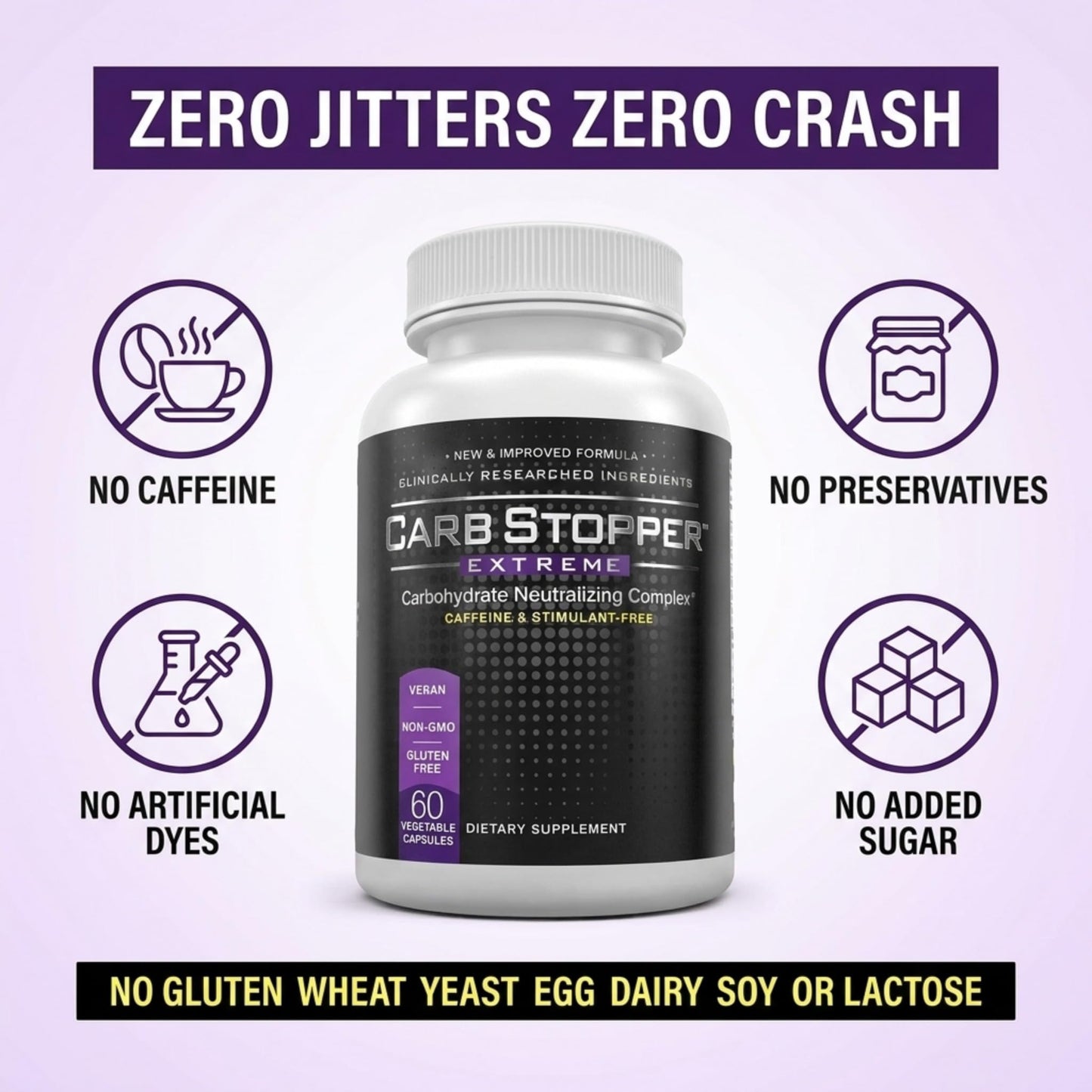 Carb Stopper Extreme White Kidney Bean Carb Blocker & Keto Cheat Pill Capsule, 60 Count