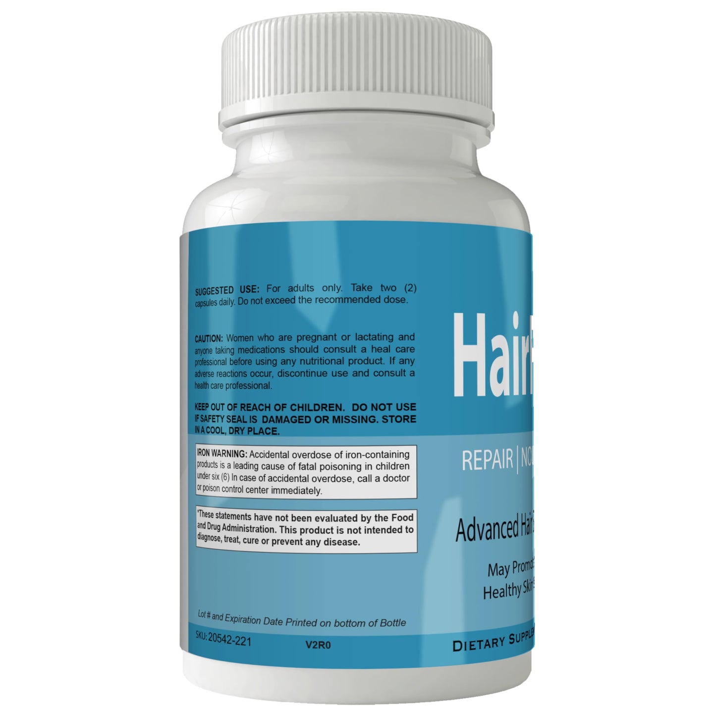 nutra4health LLC Hairfortin Advanced Hair Growth Vitamins and Minerals - Extra Strength Formula for Hair, Skin, and Nails with Biotin - Gluten Free, 60 Capsules