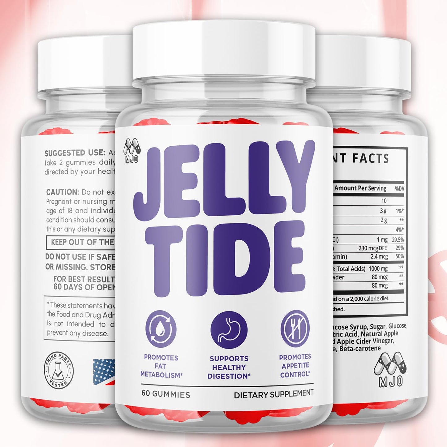 MJO Jelly Tide Gummies Weight Management Multivitamins, 120 Gummies
