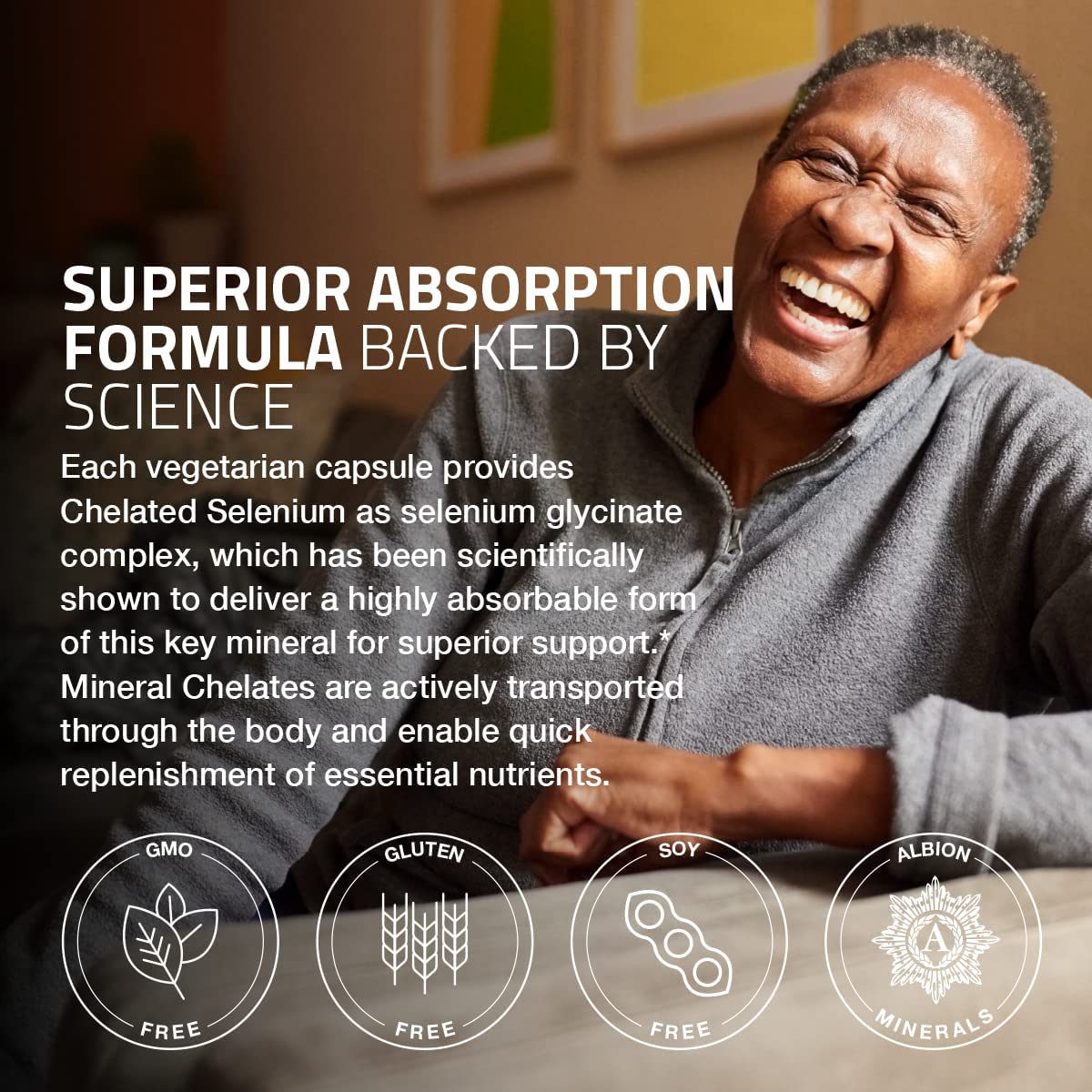 Bronson Selenium 200 mcg Albion Chelated Amino Acid Complex Capsules, 100 Count