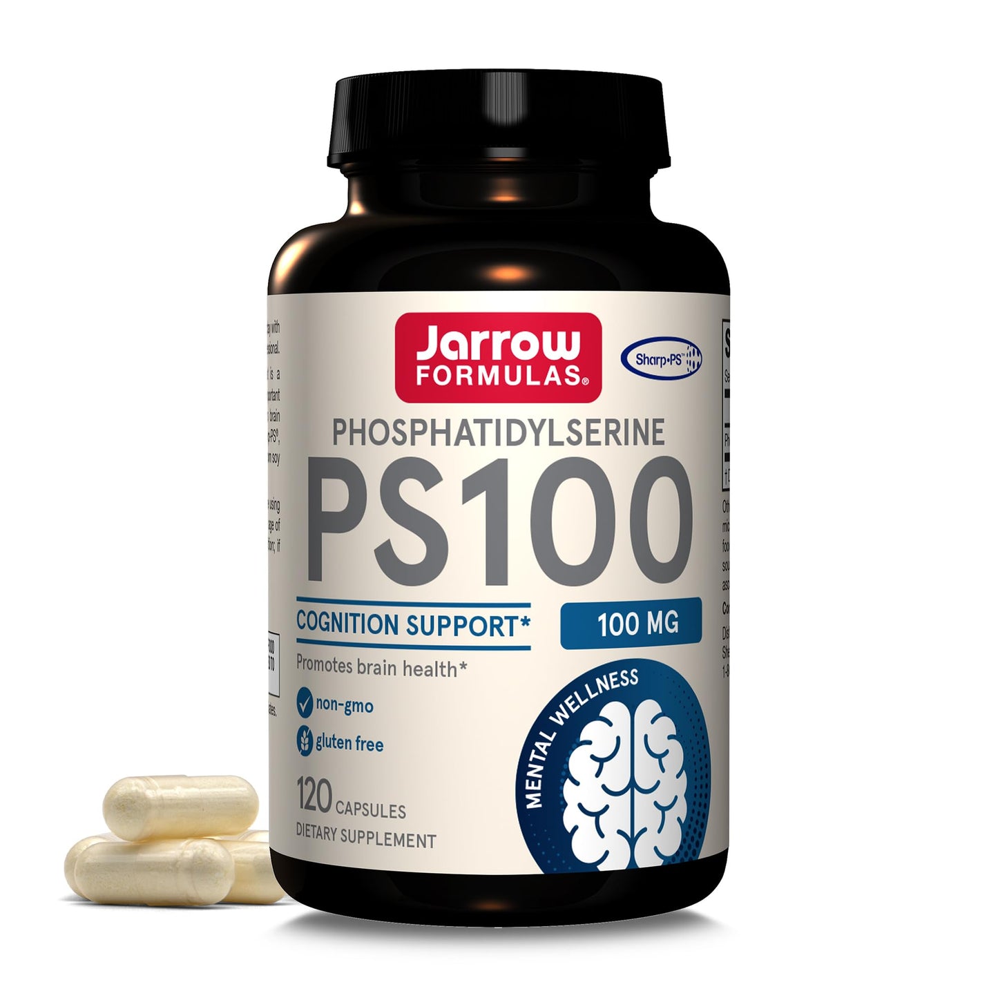 Jarrow Formulas PS100 Phosphatidylserine 100mg Capsules, 120 Count