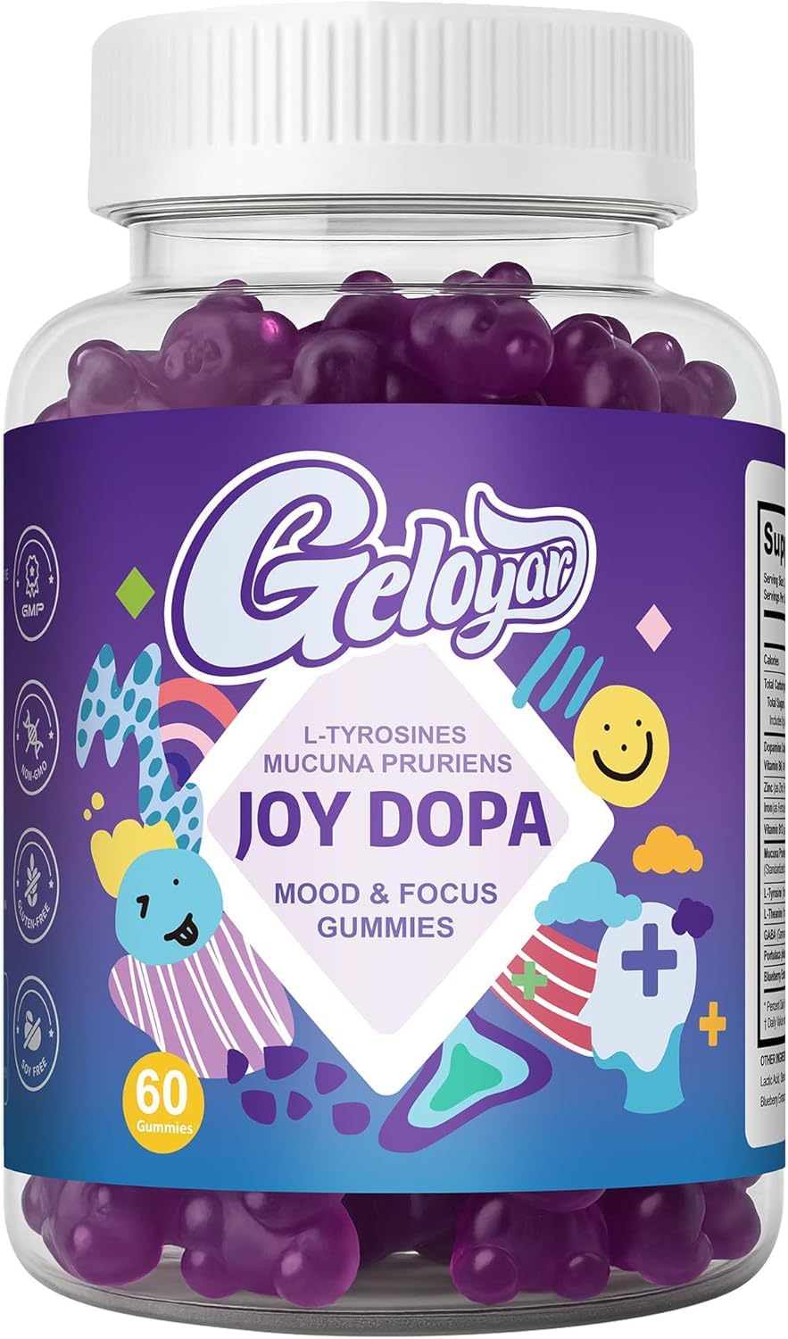 Geloyar Joy Dopa Focus Gummies 60 Count