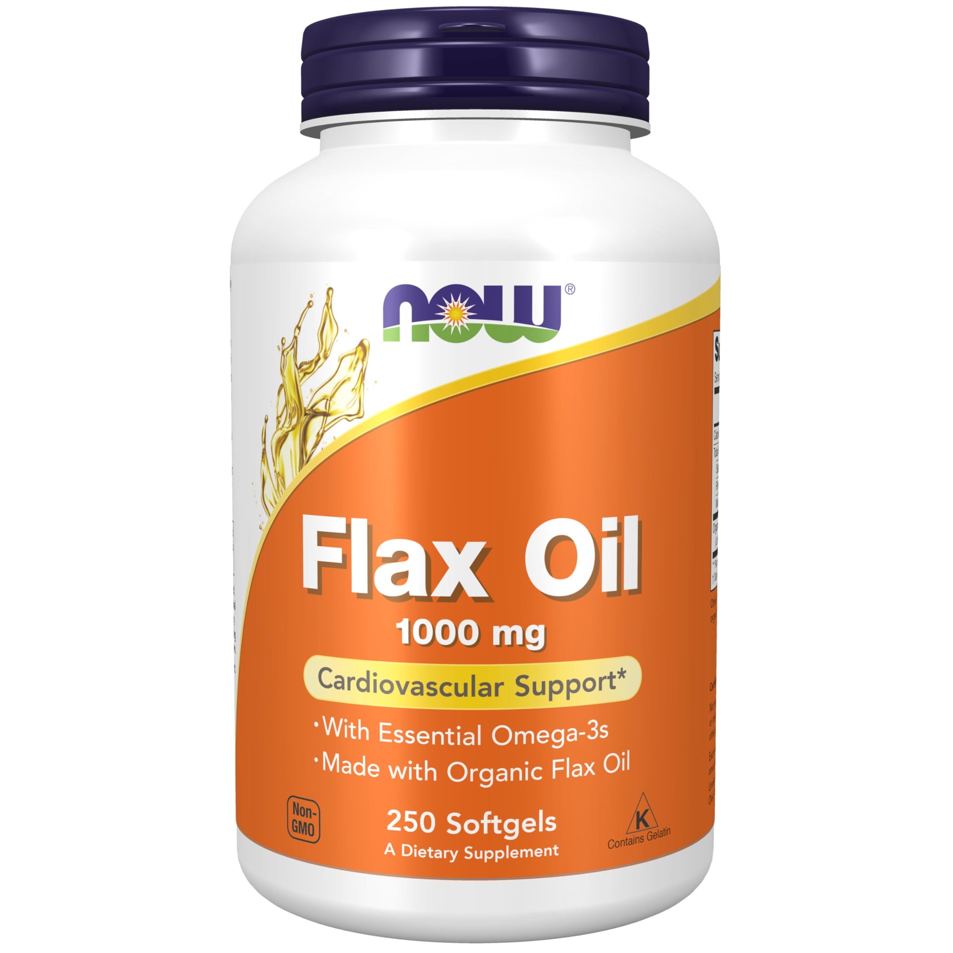 NOW Foods Flax Oil 1,000 mg Softgels, 250-count