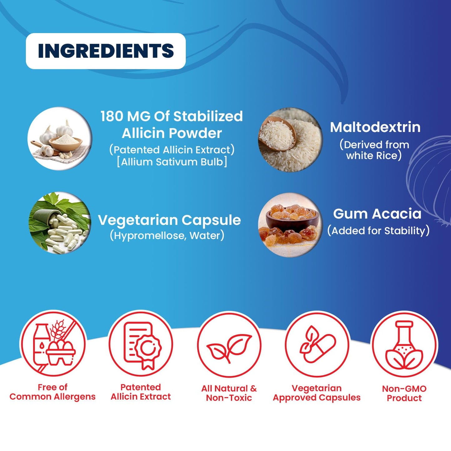 BuyNaturally Potent Allicin Odor Controlled Garlic Supplement by Mega Allicin Capsules, 90 Count
