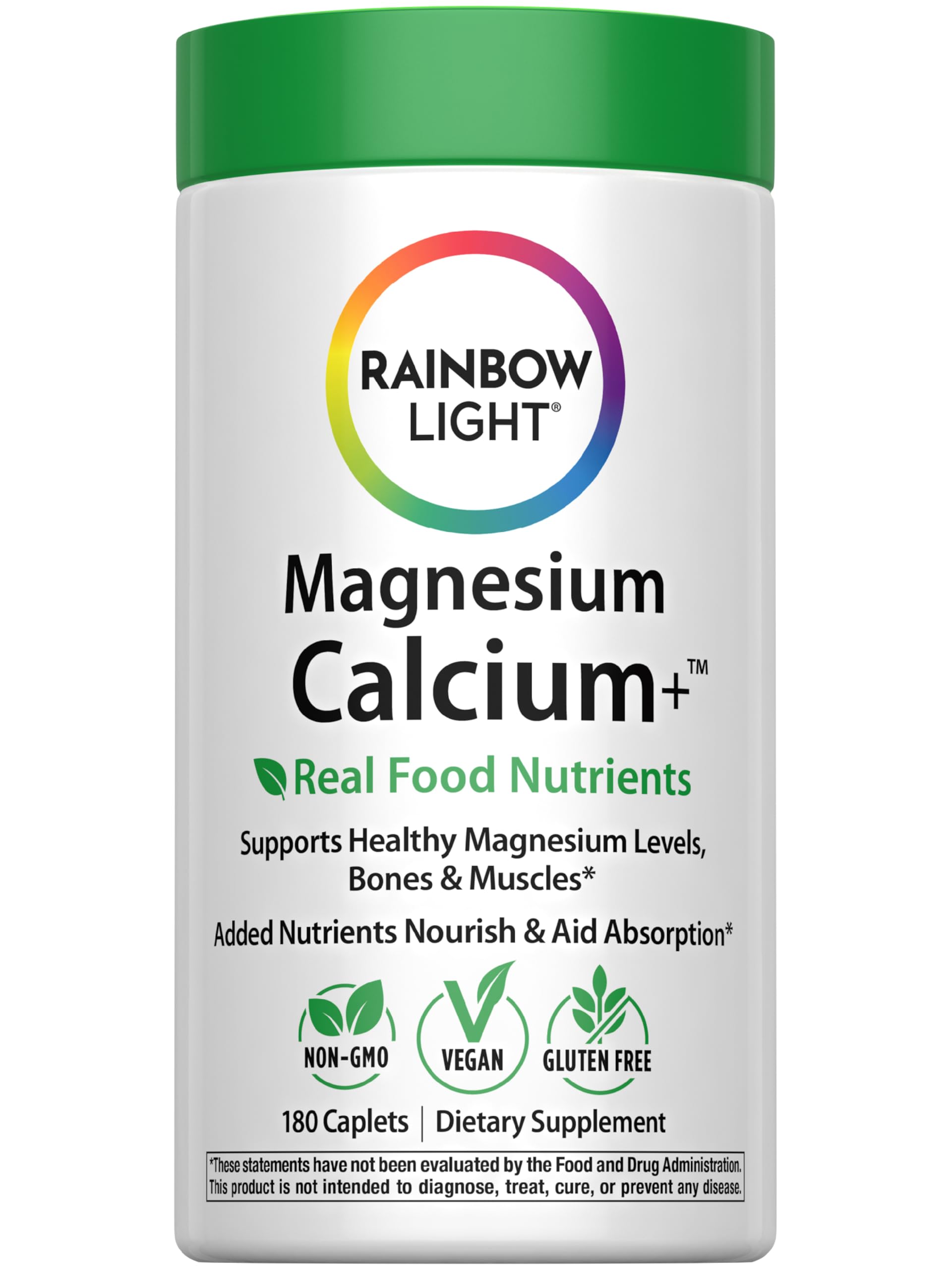 Rainbow Light Magnesium Calcium + Supplement 180 Tablets
