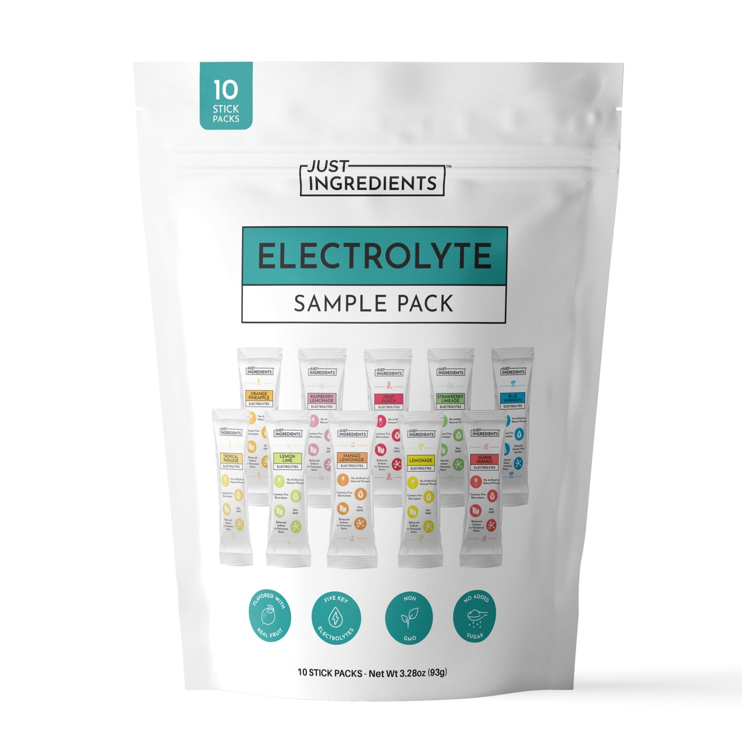 JUST INGREDIENTS Electrolyte Sample Pack Powder 10 Sticks