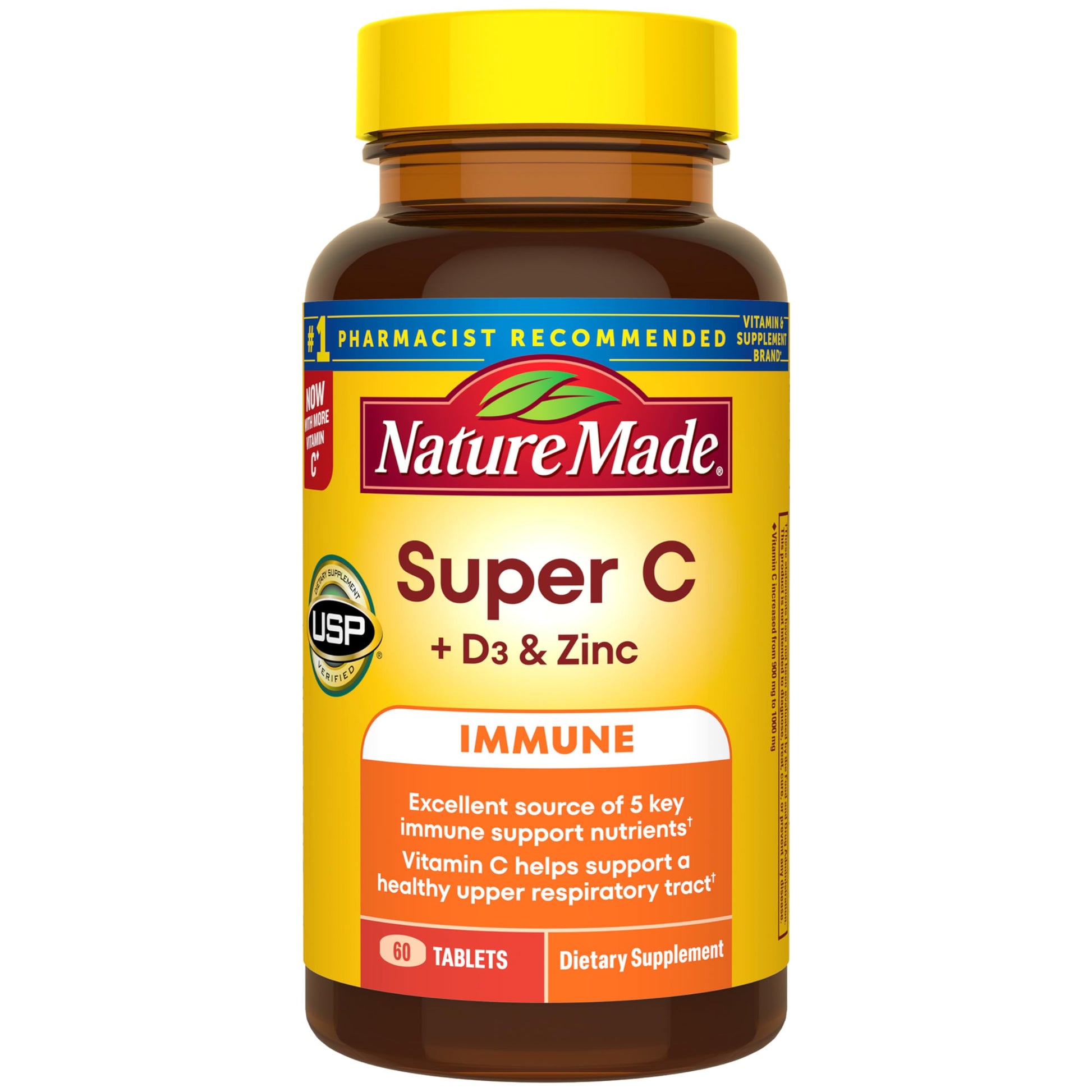 Nature Made Super C Vitamin C 1000mg Tablets, 60 Count
