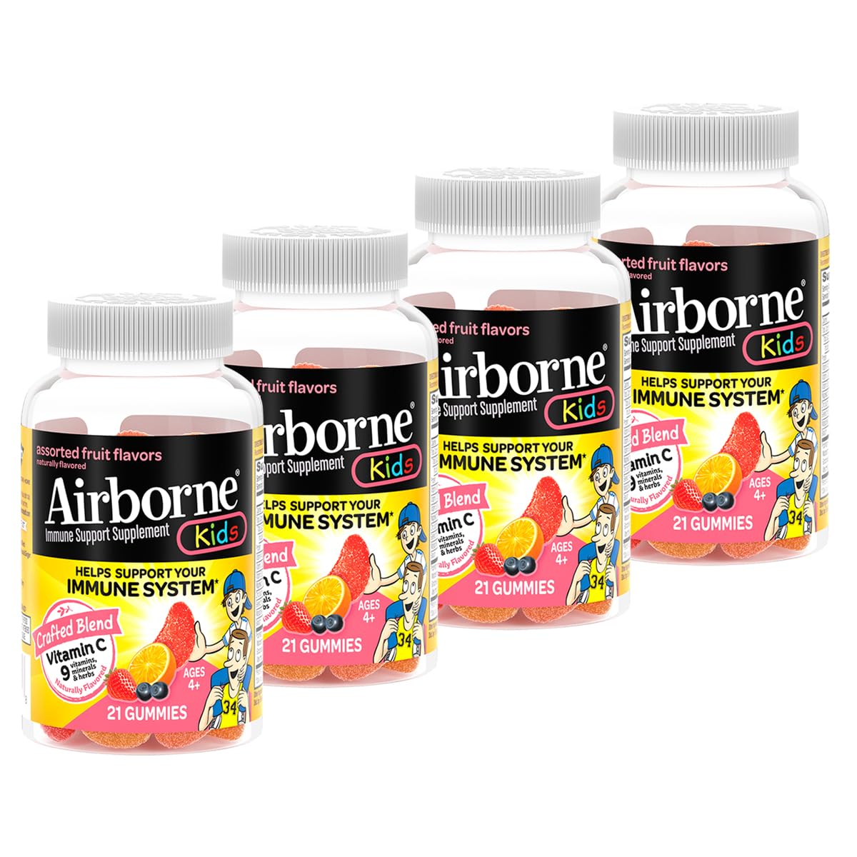 Airborne 500mg Vitamin C + Zinc Immune Support Gummies for Kids, 21 Gummies