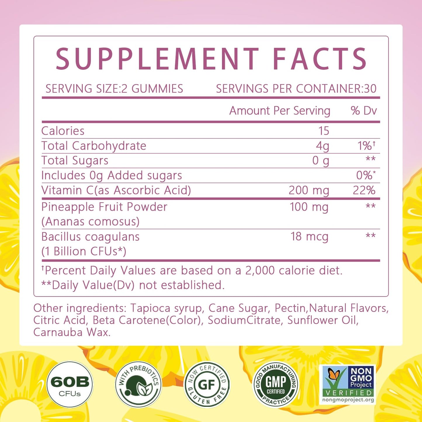 Montue Premium Feminine Balance Gummies with Prebiotics & Lactobacillus Probiotic Blend & Hawaiian Pineapple Immune Support, Vegan & Non-GMO, 120 Gummies