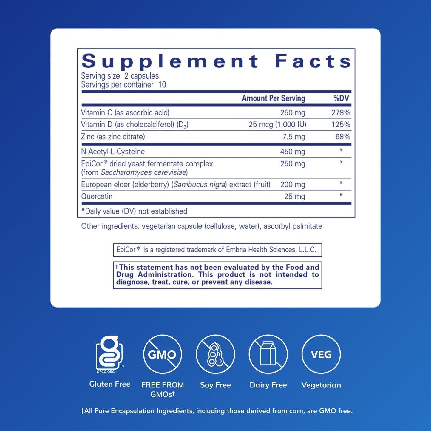 Pure Encapsulations PureDefense with NAC, 20 Capsules