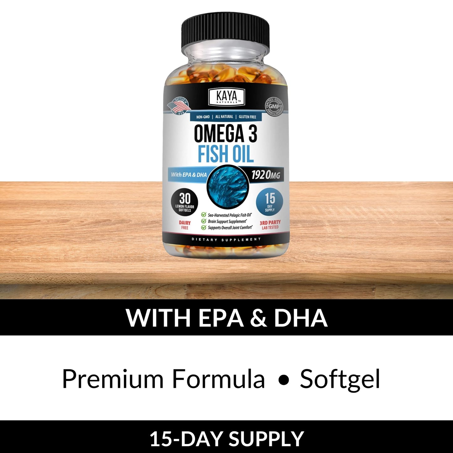 Kaya Naturals Omega 3 Softgels, 30 Count