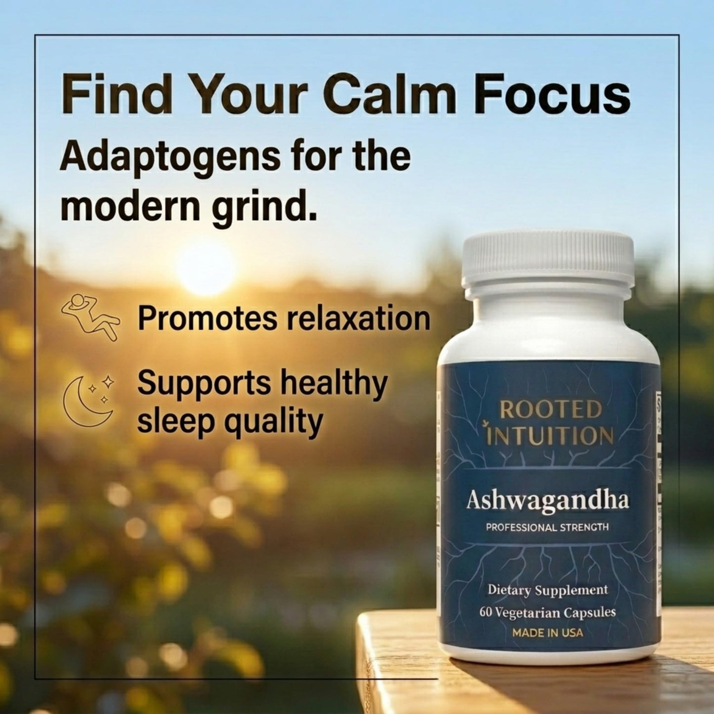 Rooted Intuition Ashwagandha Supplement 240mg Capsules, 60 Count