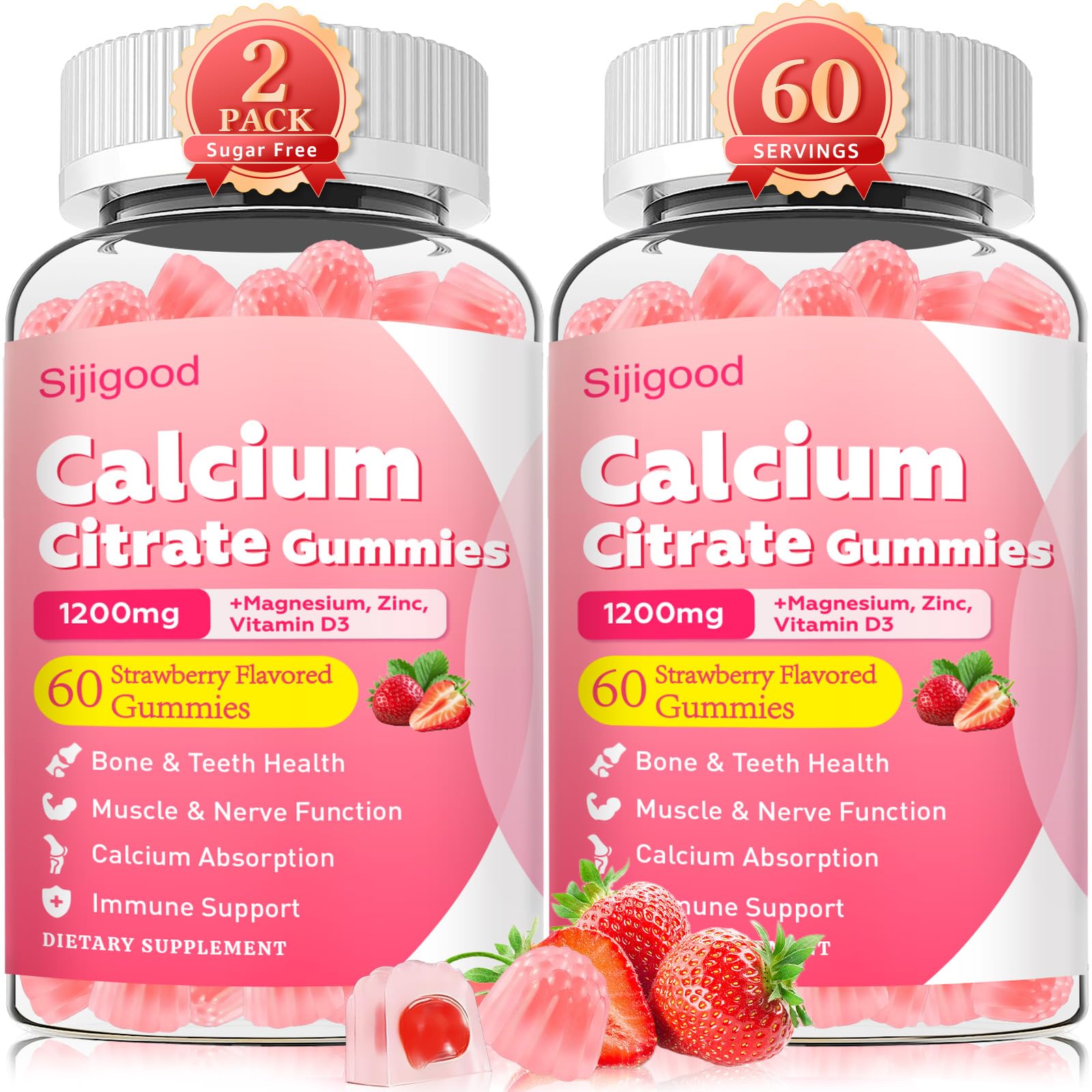Sijigood Calcium Citrate Gummies, 120 Gummies