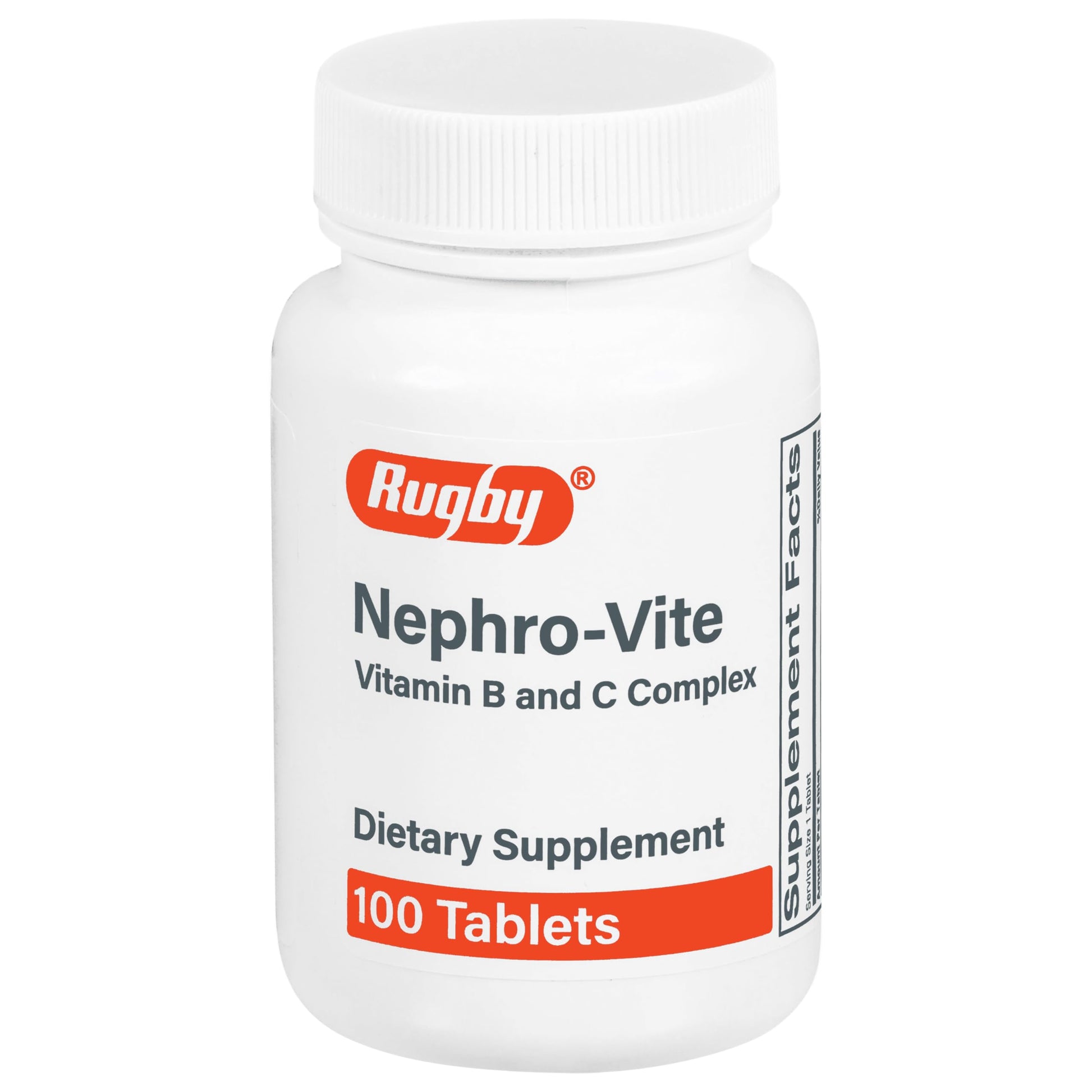 Rugby Laboratories Nephro-Vite Vitamin B and C Complex Tablets 100 Count