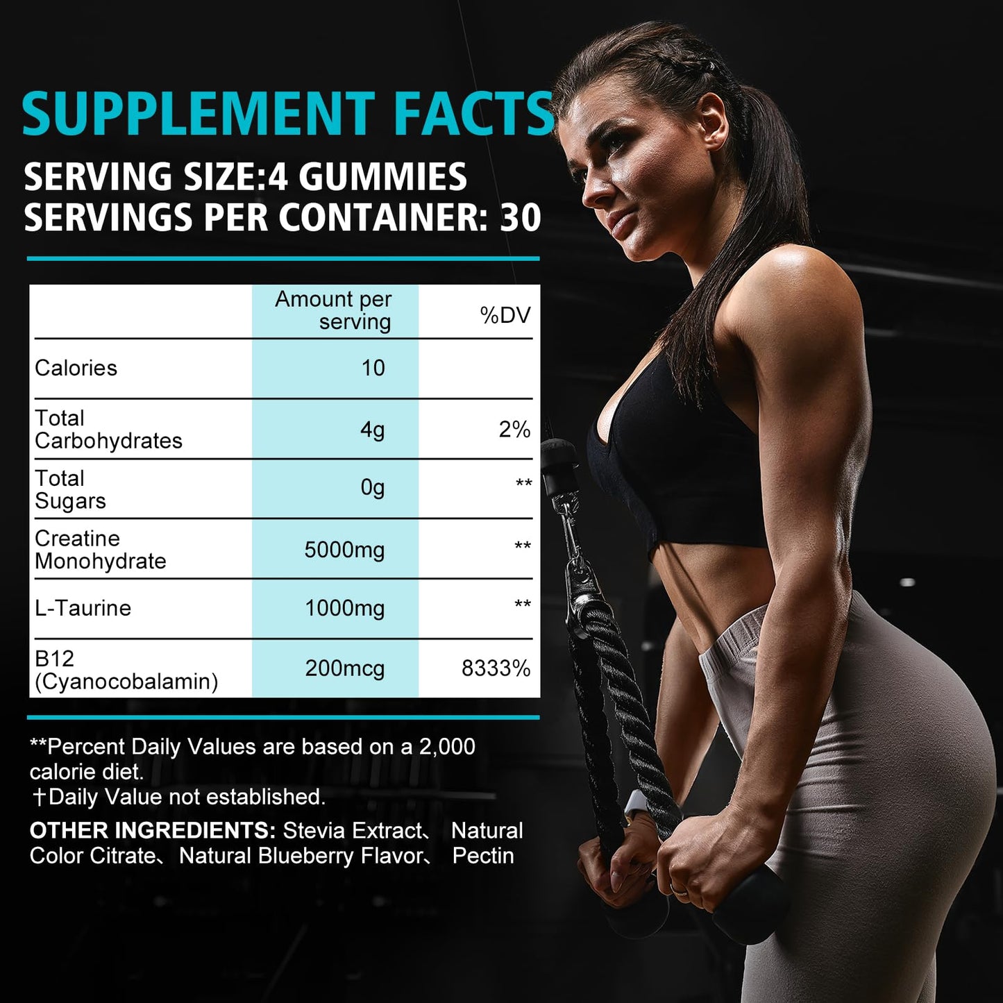 Beauty Bar Creatine Monohydrate Gummies, 120 Count