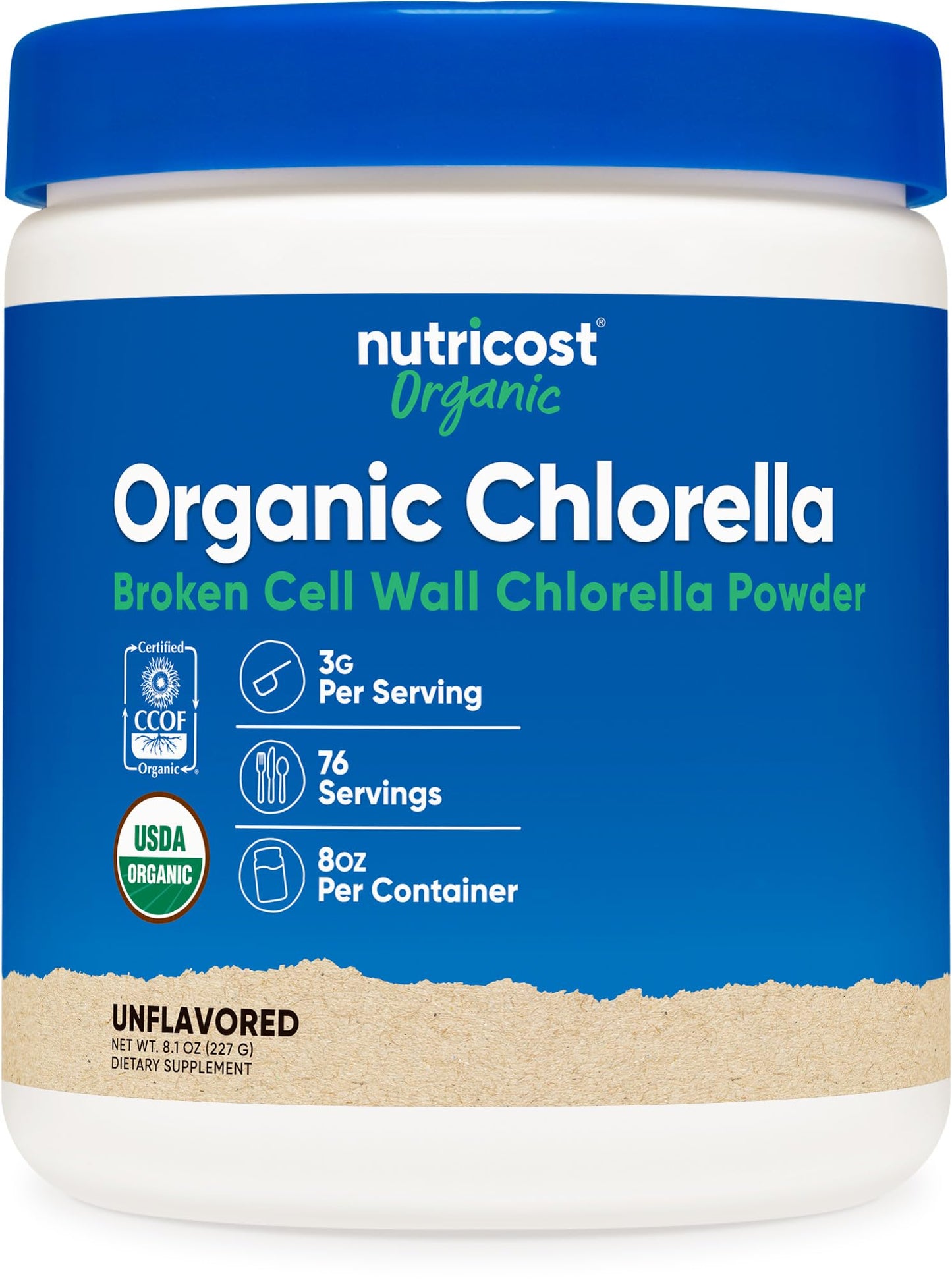 Nutricost Organic Chlorella Powder 8.1 Ounce
