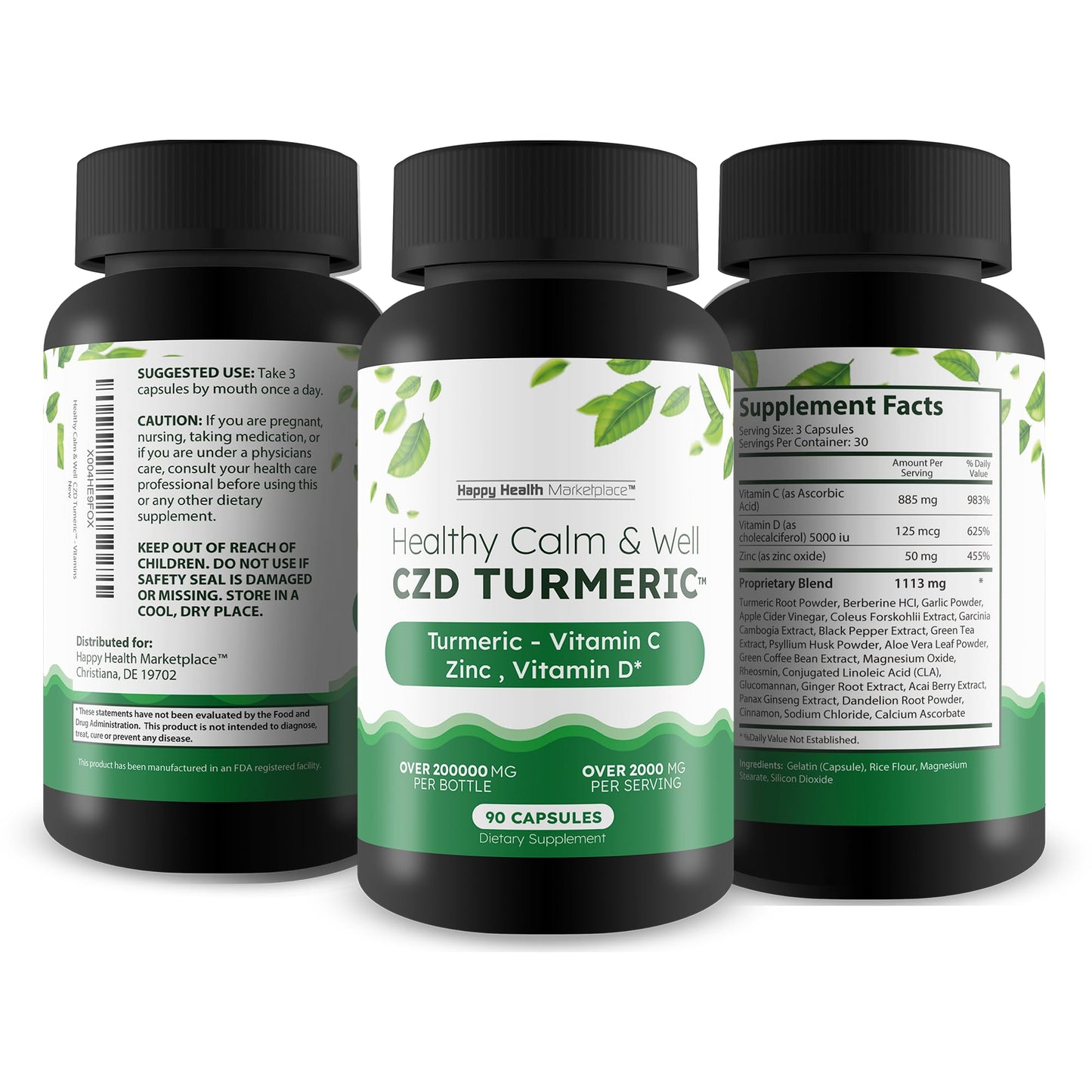 Happy Health Marketplace Healthy Calm & Well CDZ Capsules 90 Count