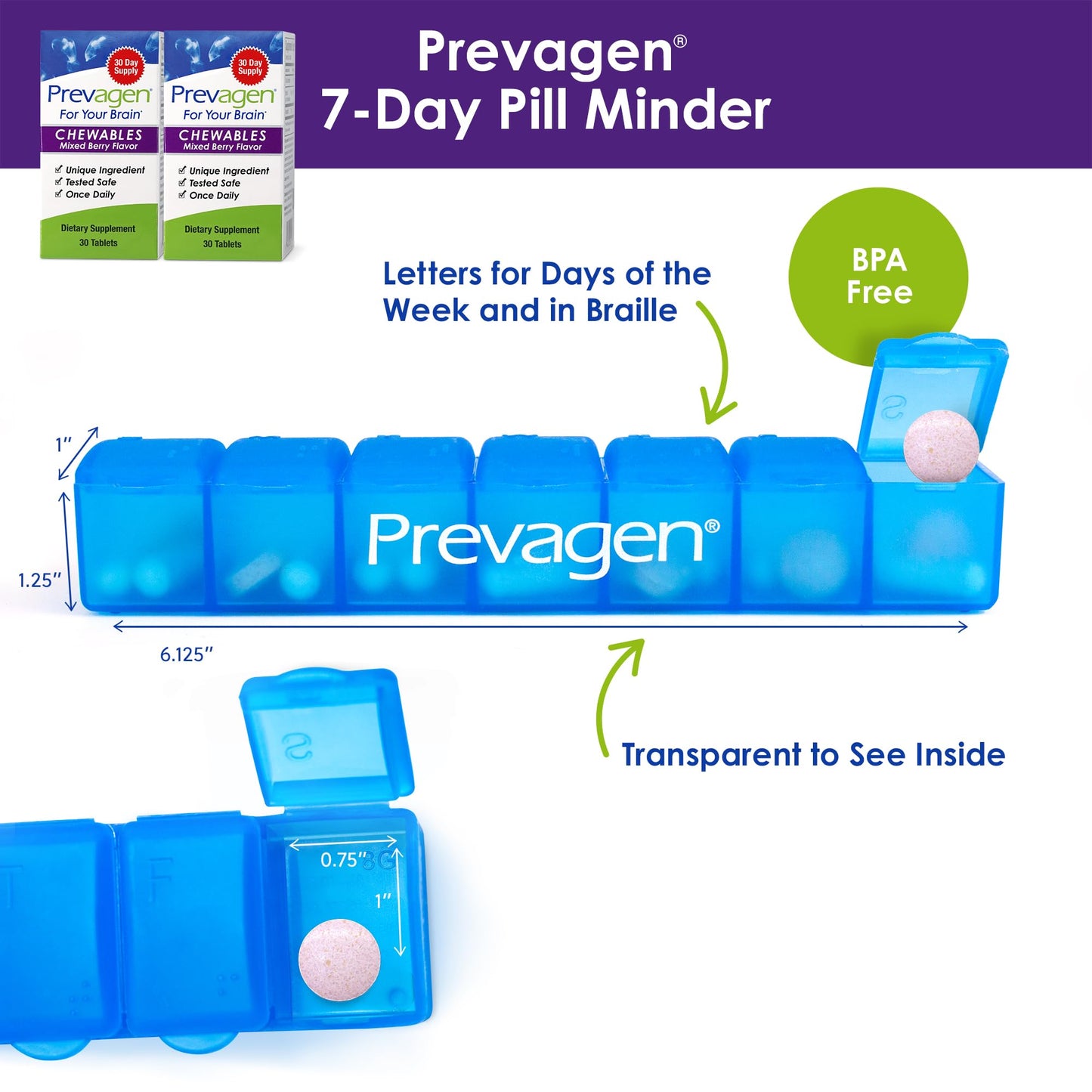 Prevagen Regular Strength Mixed Berry Chewables, 60 Tablets