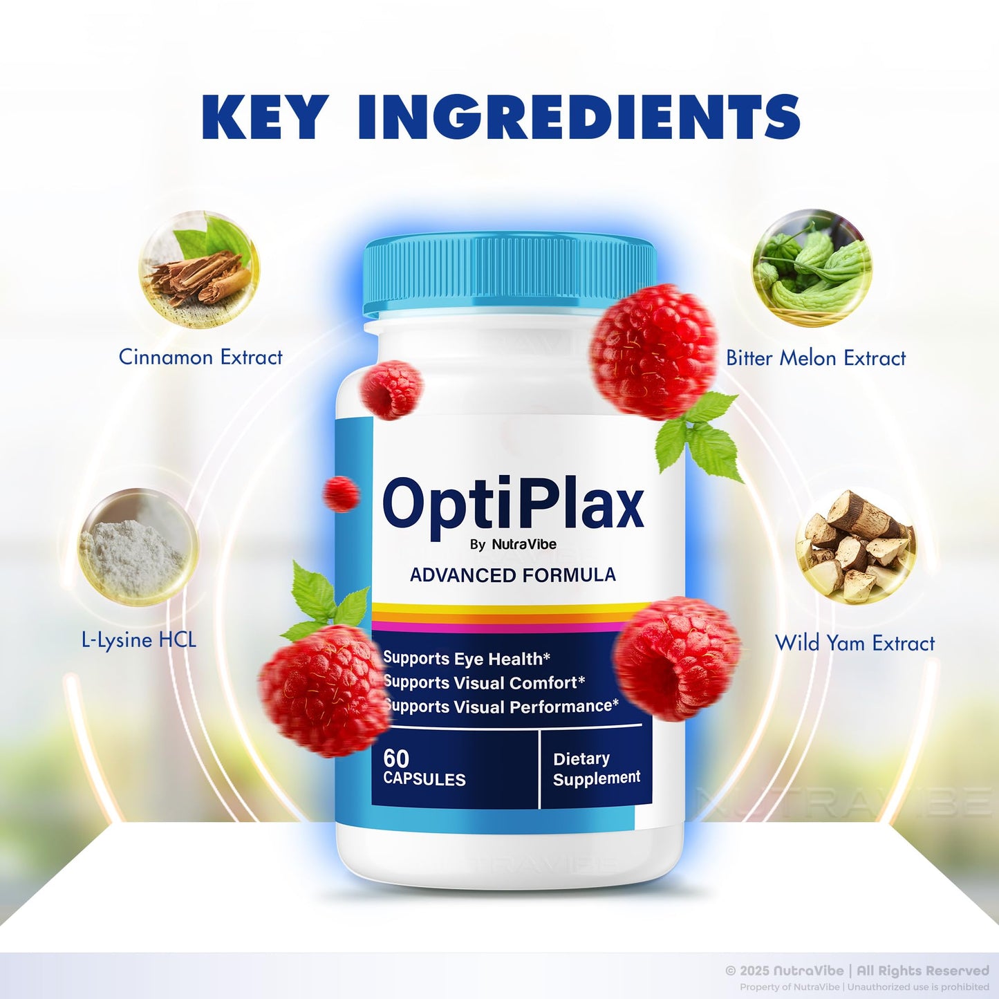 NutraVibe OptiPlax Eye Supplement Capsules 120 Capsules