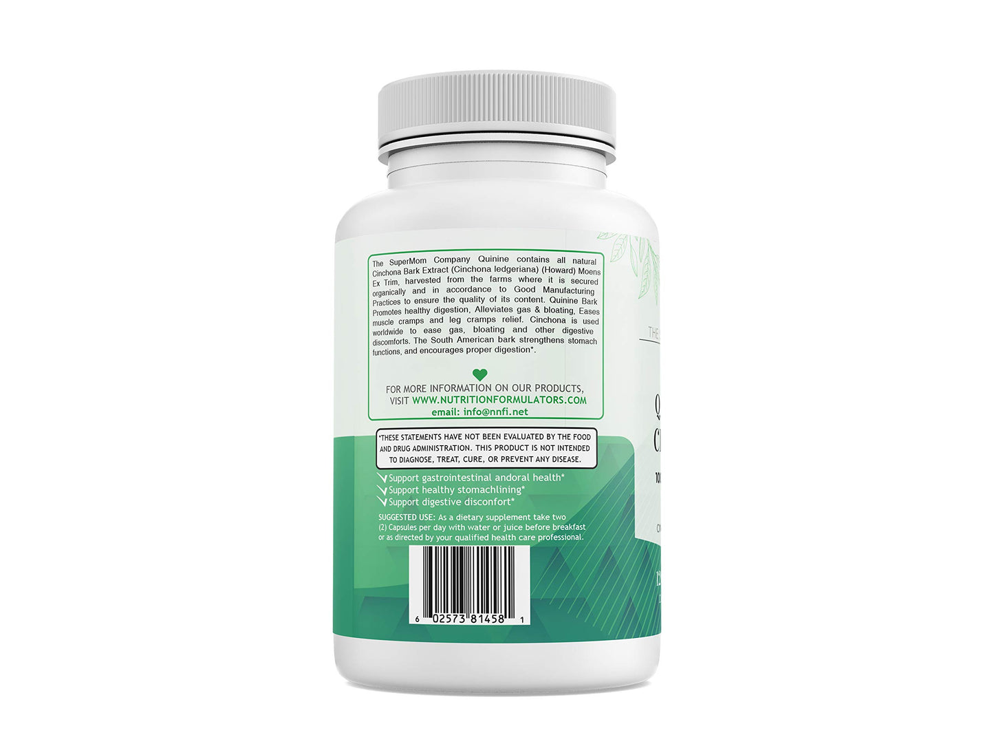 The Supermom Company Quinine Cinchona Bark Extract 1000 mg Capsules, 120 Count