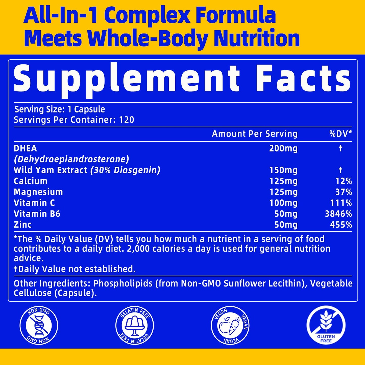 QANLOI DHEA Supplement Capsule 120 Capsules