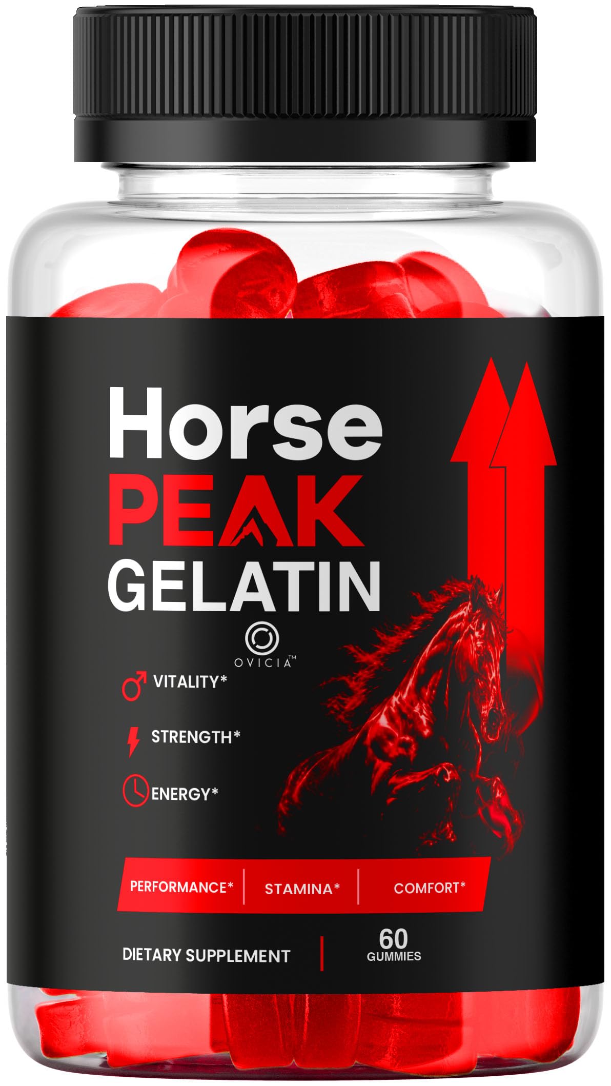 OVICIA Horse Peak Gelatin Gummies, 60 Gummies