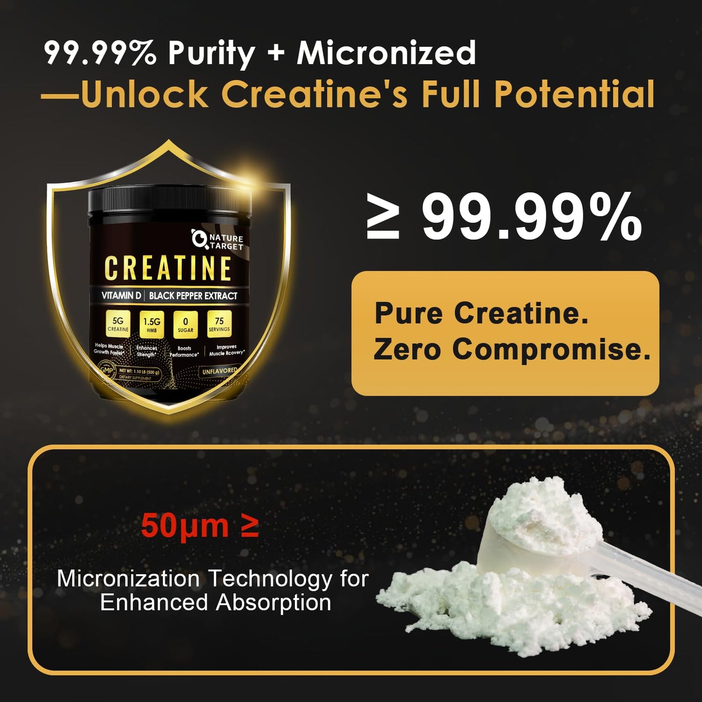 Nature Target Creatine Monohydrate Powder 17.6 oz