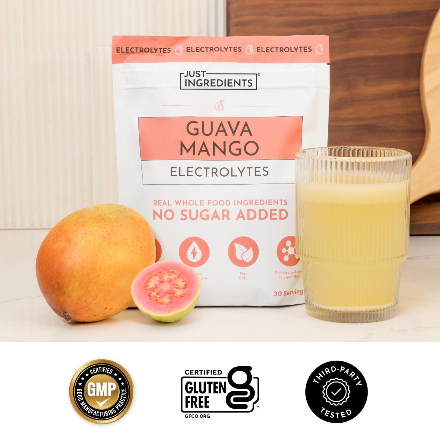 JUST INGREDIENTS Guava Mango Electrolytes No Sugar Powder 14.8