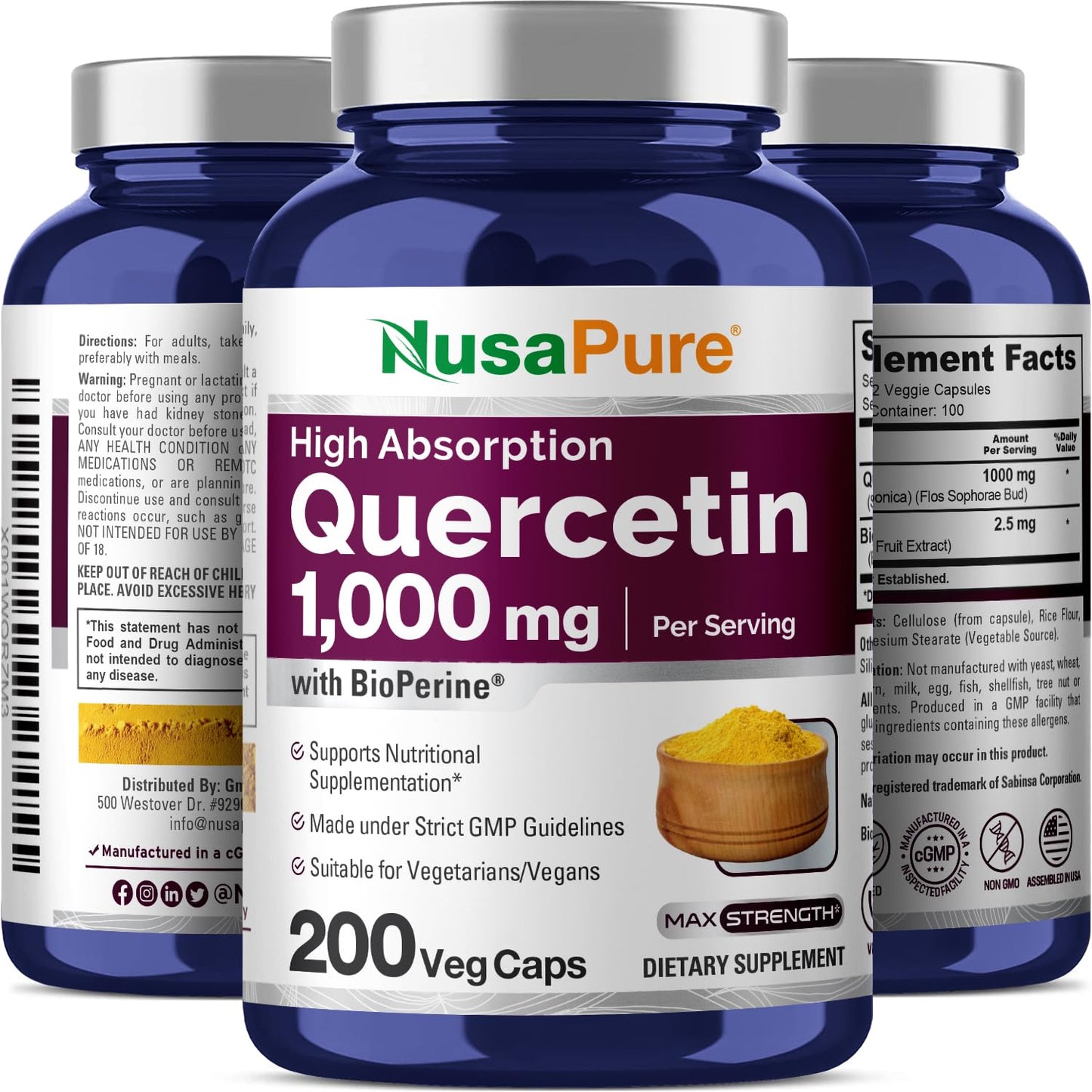 NusaPure Quercetin 200 Veg Capsules