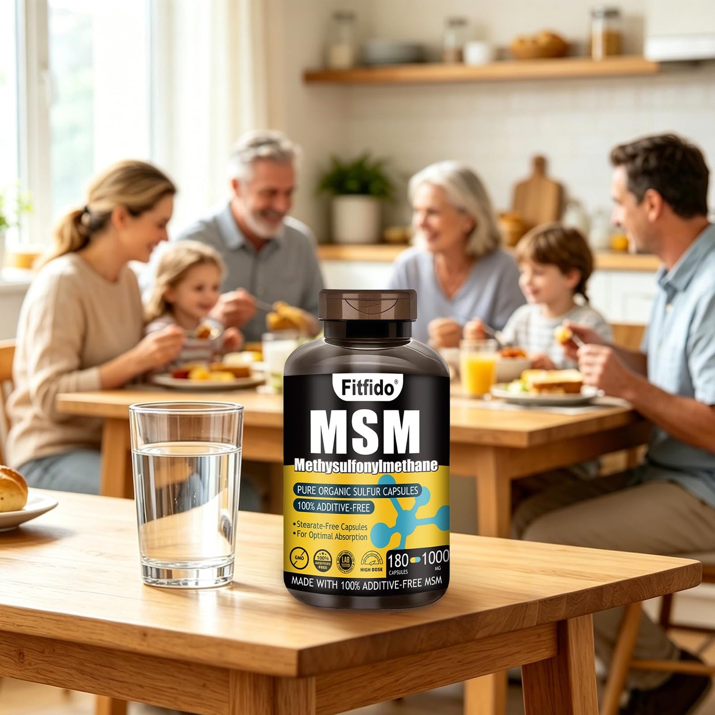 Fitfido MSM Capsules 1000mg, 180 Count