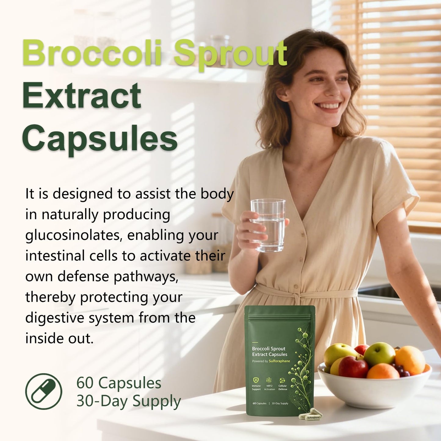 Keravive Hair Broccoli Sprout Extract Capsules 60 Capsules