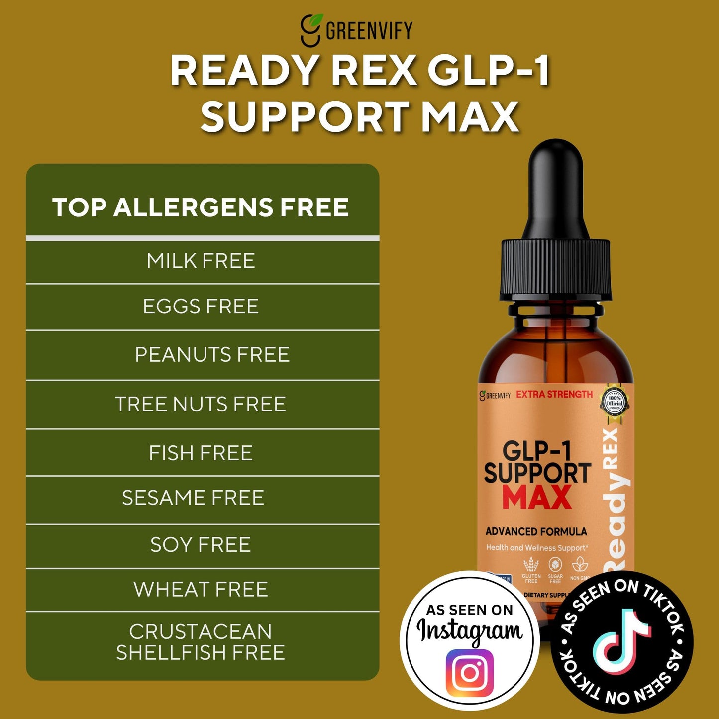 GREENVIFY GLP-1 Support Max, Advanced Formula, 60 Capsules