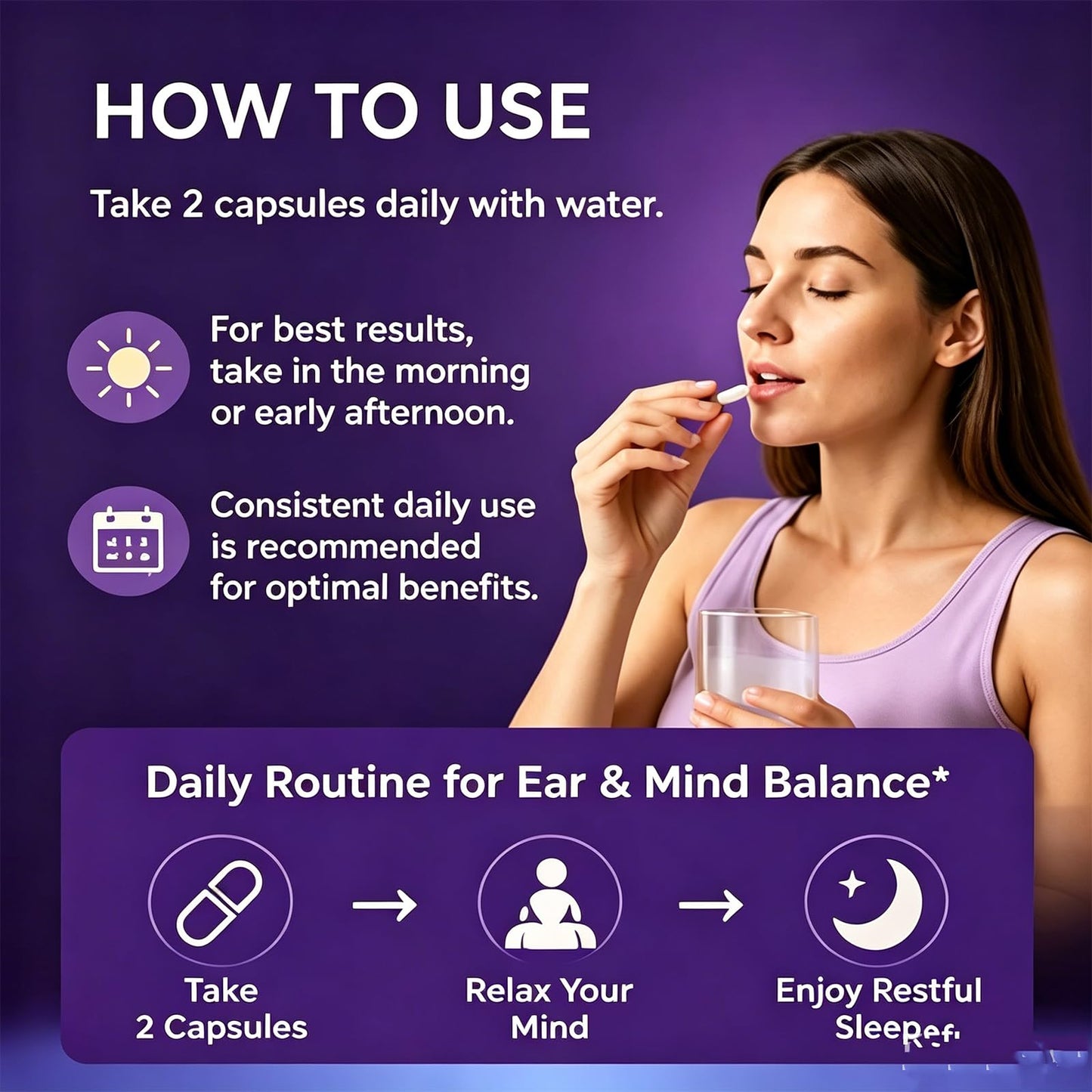 HER+ Cyperus Noxtee Quietra for Ear Health Support Capsule 60 Count