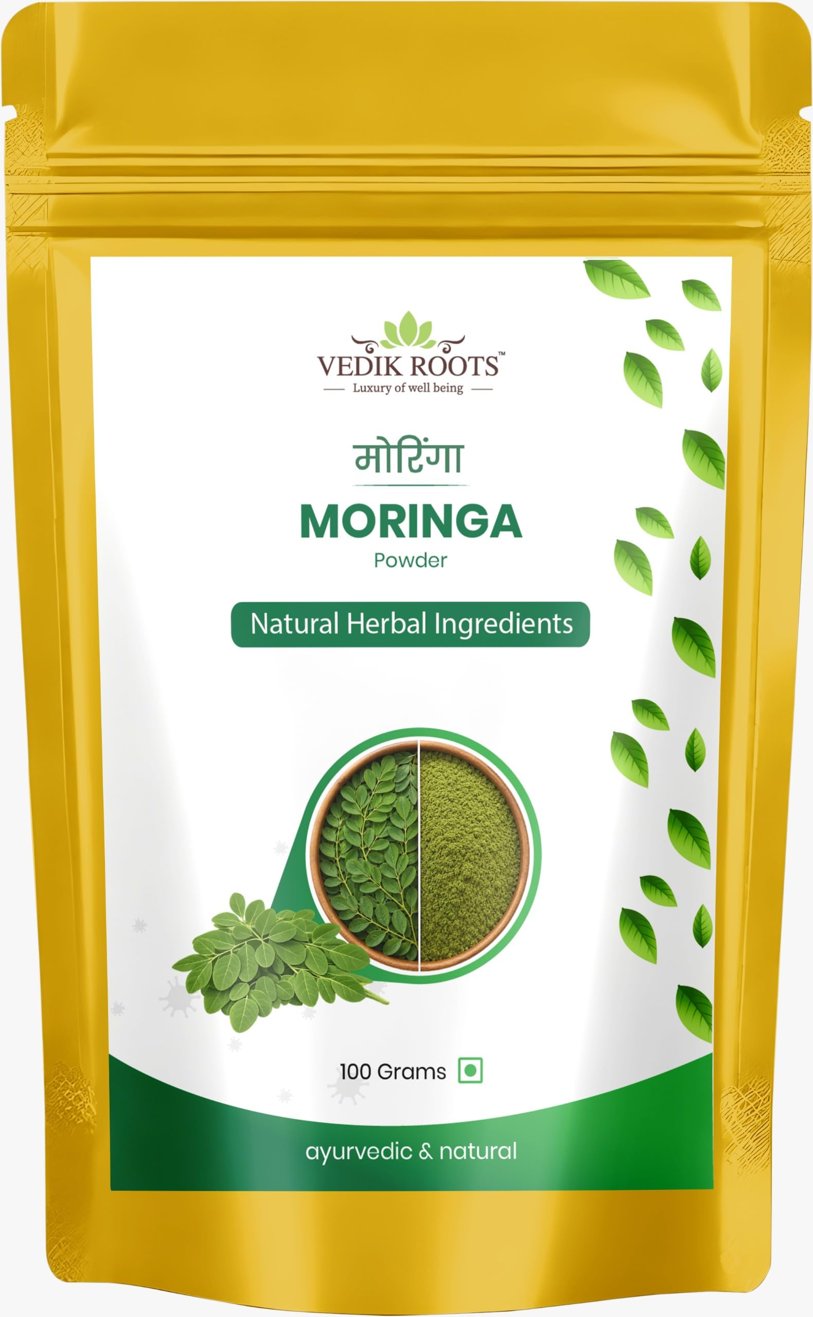 VEDIKROOTS Moringa Leaf Powder 3.53 oz