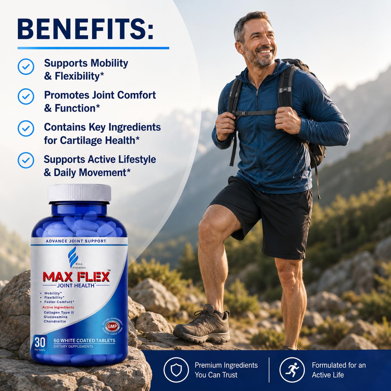 MAX FLEX UC II Collagen Joint Support Supplement 60 Tablets