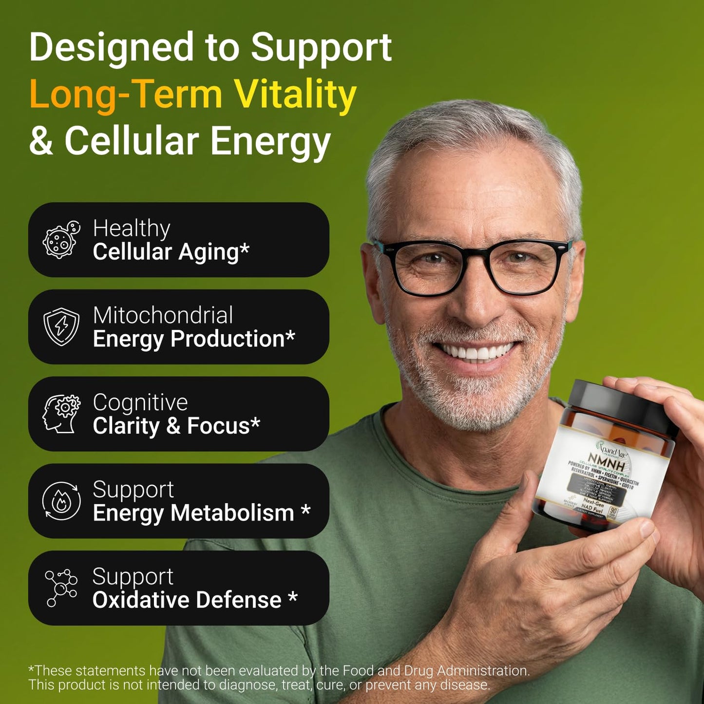 XpandAge Life Sciences NMNH 500mg NMN Alternative Capsules 90