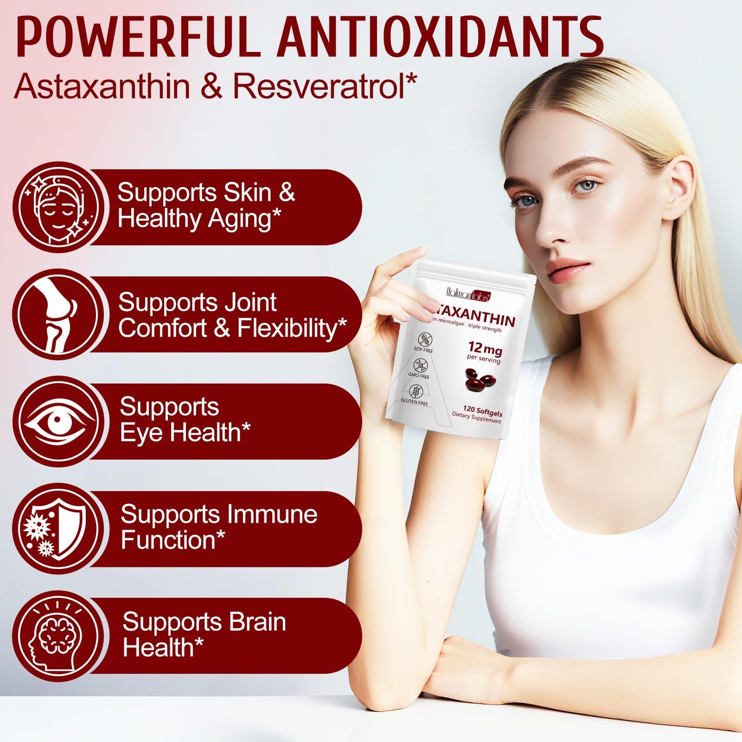 Daiasns Astaxanthin 12mg Softgel 120 Count