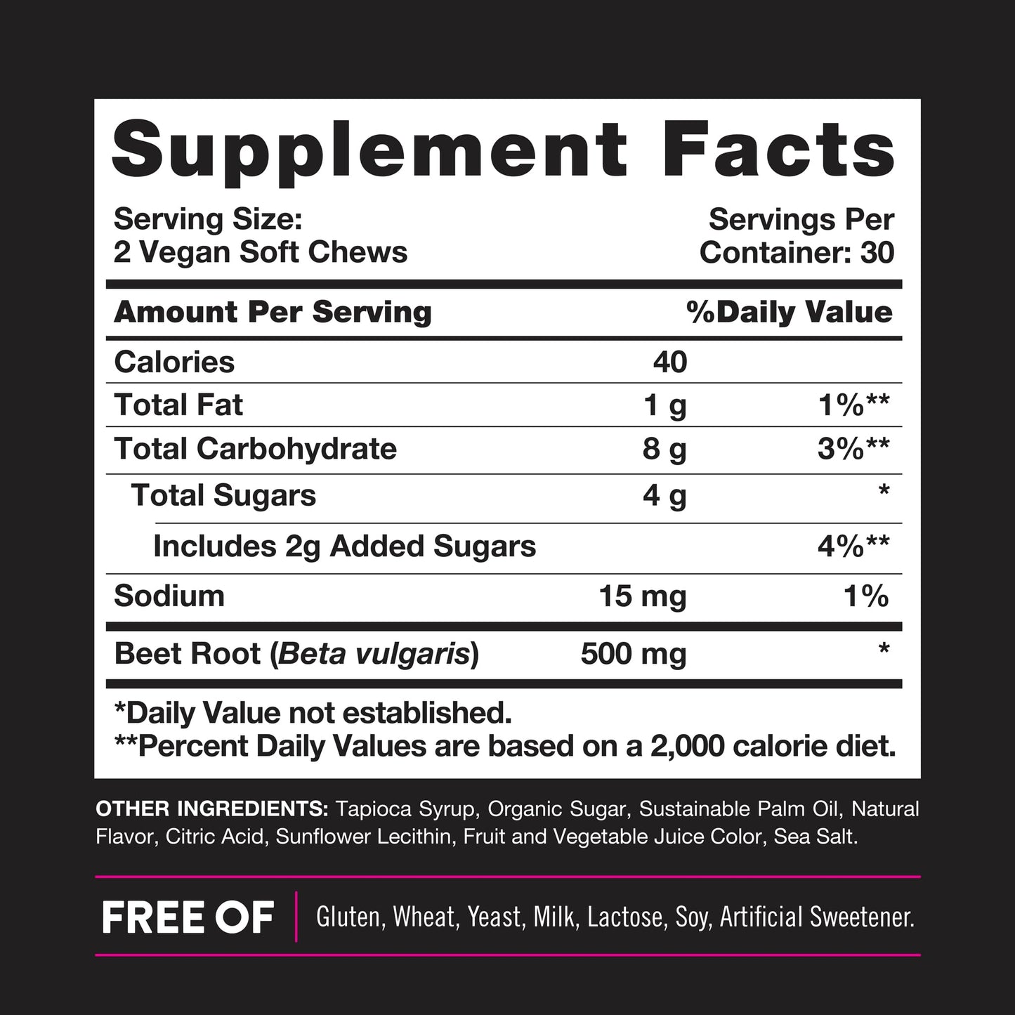 Nature's Truth Beet Root Chews 60 Soft Chews