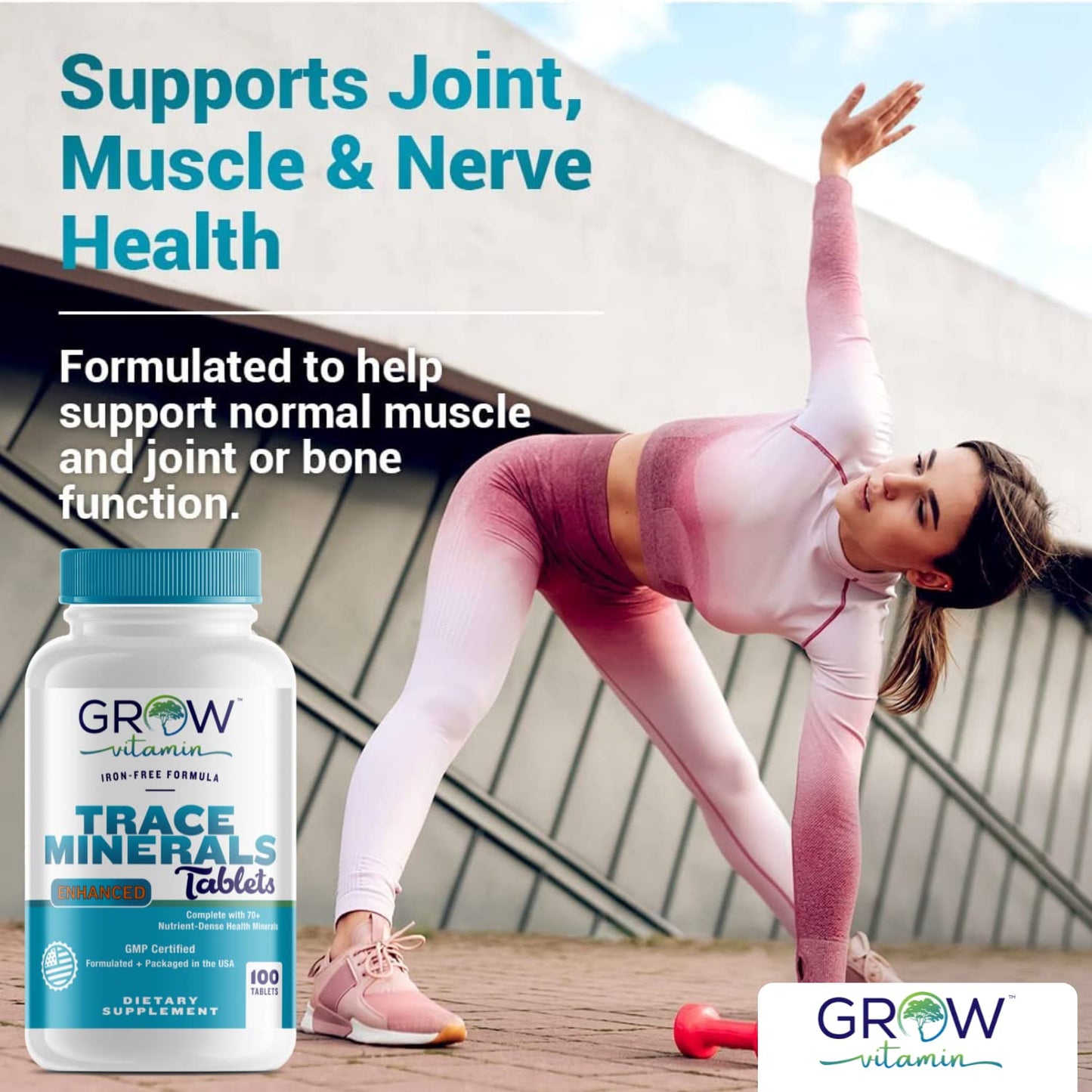 Grow Vitamin Trace Minerals Enhanced Complex Tablets, 100 Count