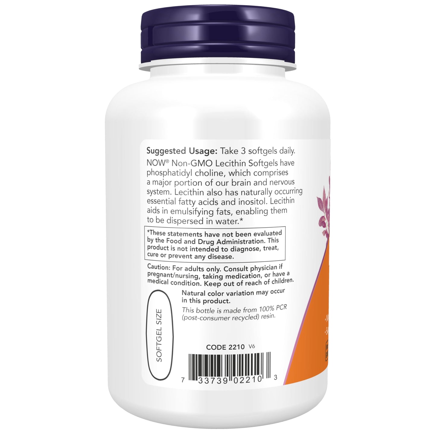 NOW Foods Lecithin 1200 mg with Phosphatidyl Choline Softgels, 100 Count