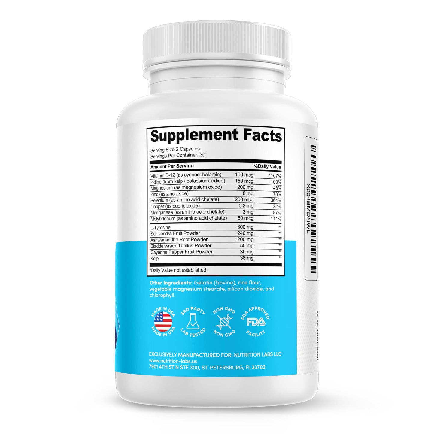 NUTRITION LABS BE BETTER Thyroid Support Advanced Herbal Supplement Capsule, 60 Count
