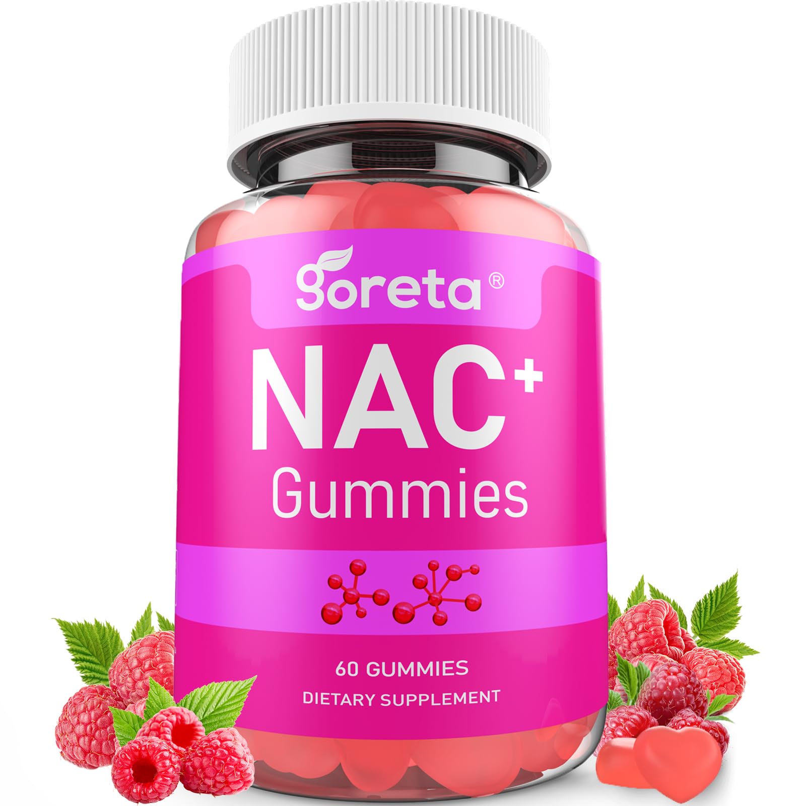 Goreta NAC Gummies 1000mg with Vitamin C & Selenium, 60 Gummies