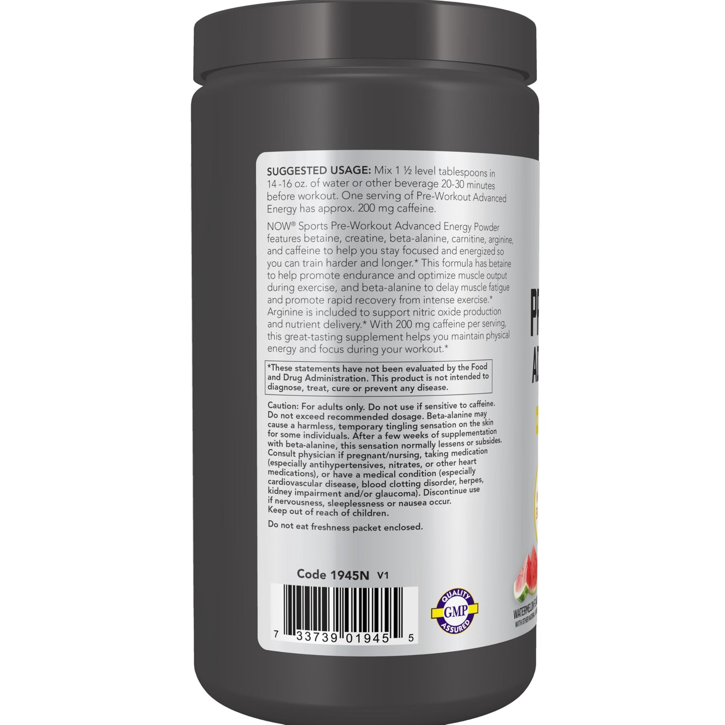 NOW Foods NOW Sports Pre-Workout Advanced Energy Powder, 33 Servings