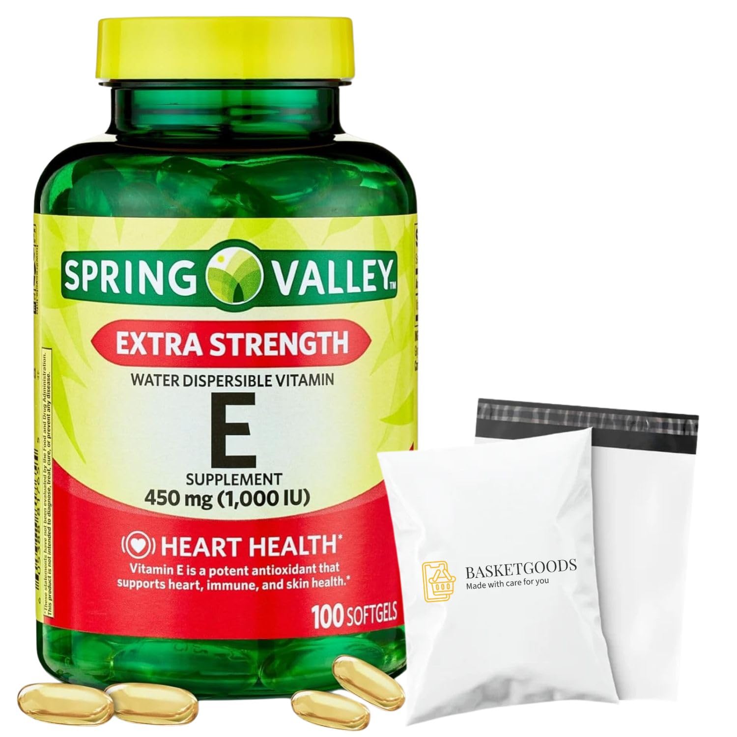 BASKETGOODS Vitamin E 1000iu Softgels, 100 Count