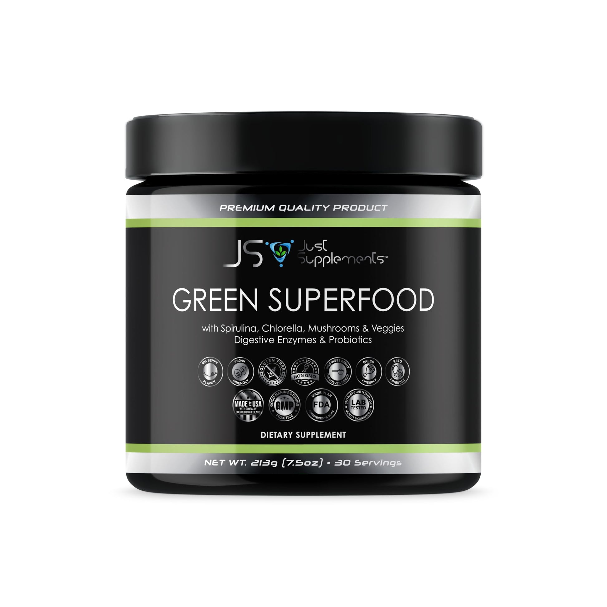 JS JUST SUPPLEMENTS Greens Superfood Powder 7.5 oz