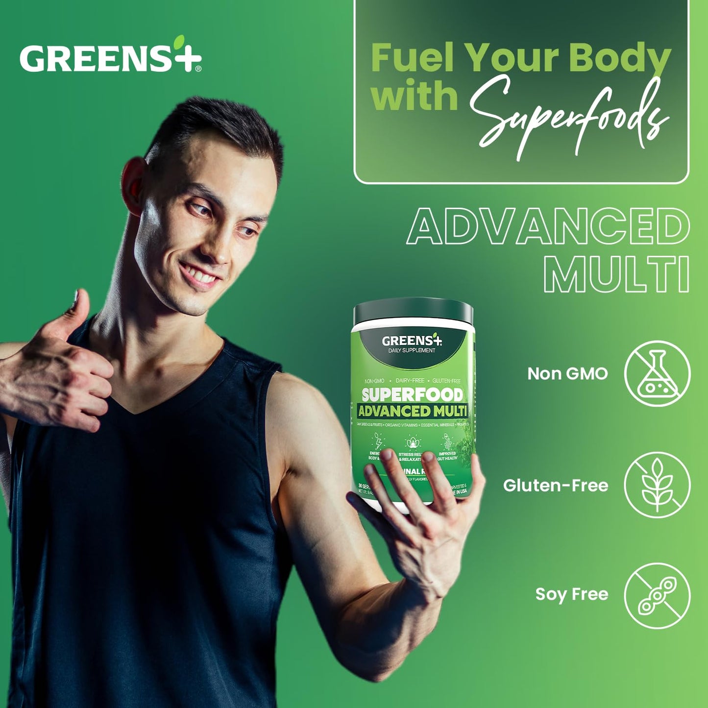 Greens+ Advanced Multi Raw Superfood Powder 9.4 Ounce