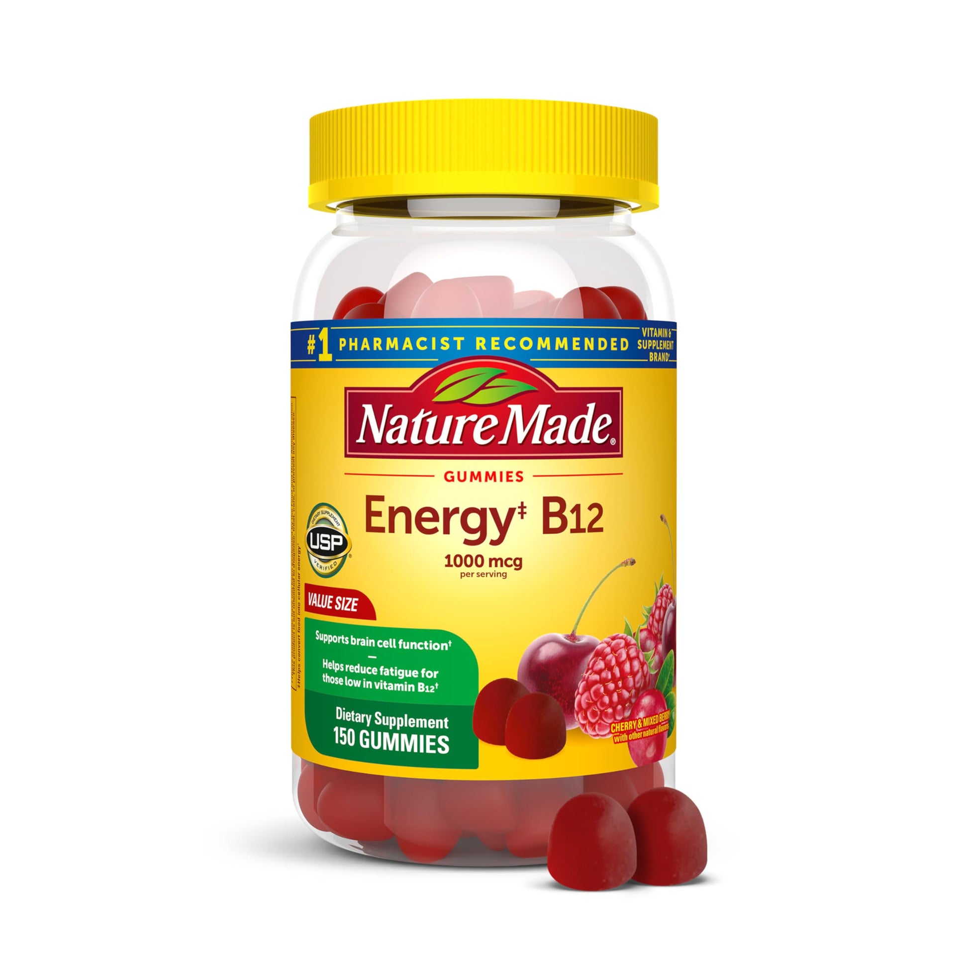 Nature Made Vitamin B12 Gummies 1000 mcg per Serving, 150 Gummies